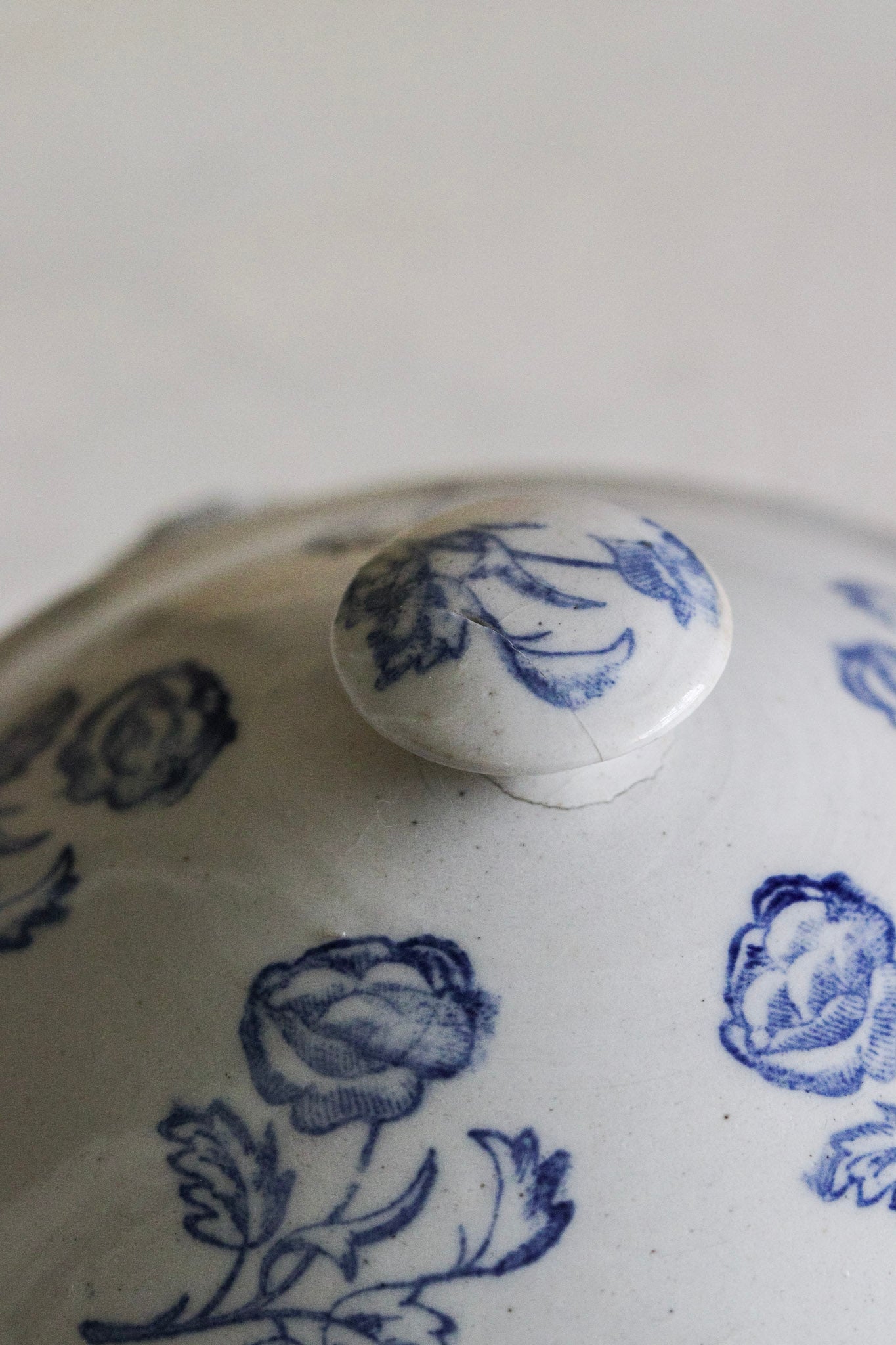 Petite Vintage French Saint Uze Tureen with Roses