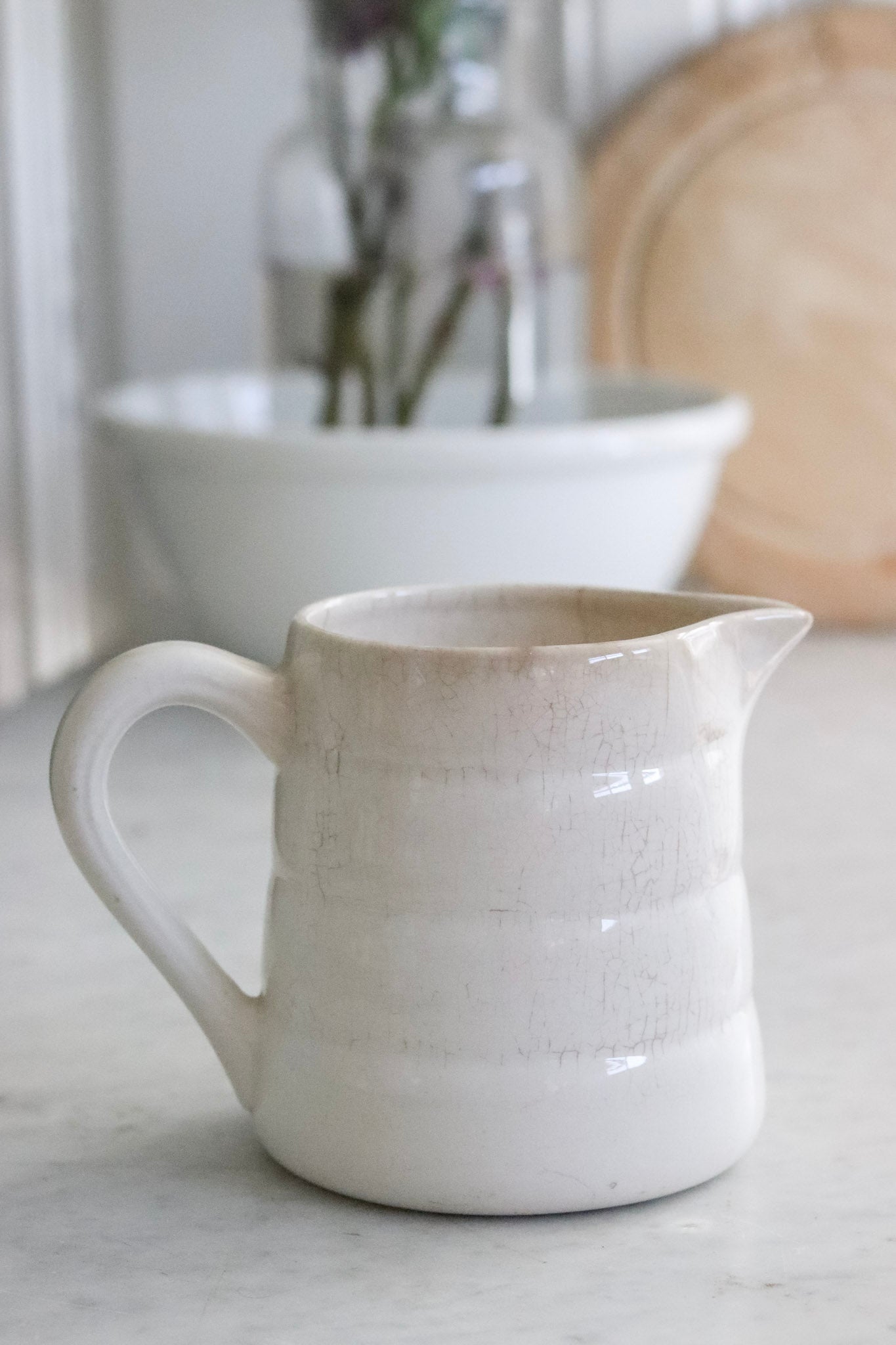 Vintage French Banded Pitcher