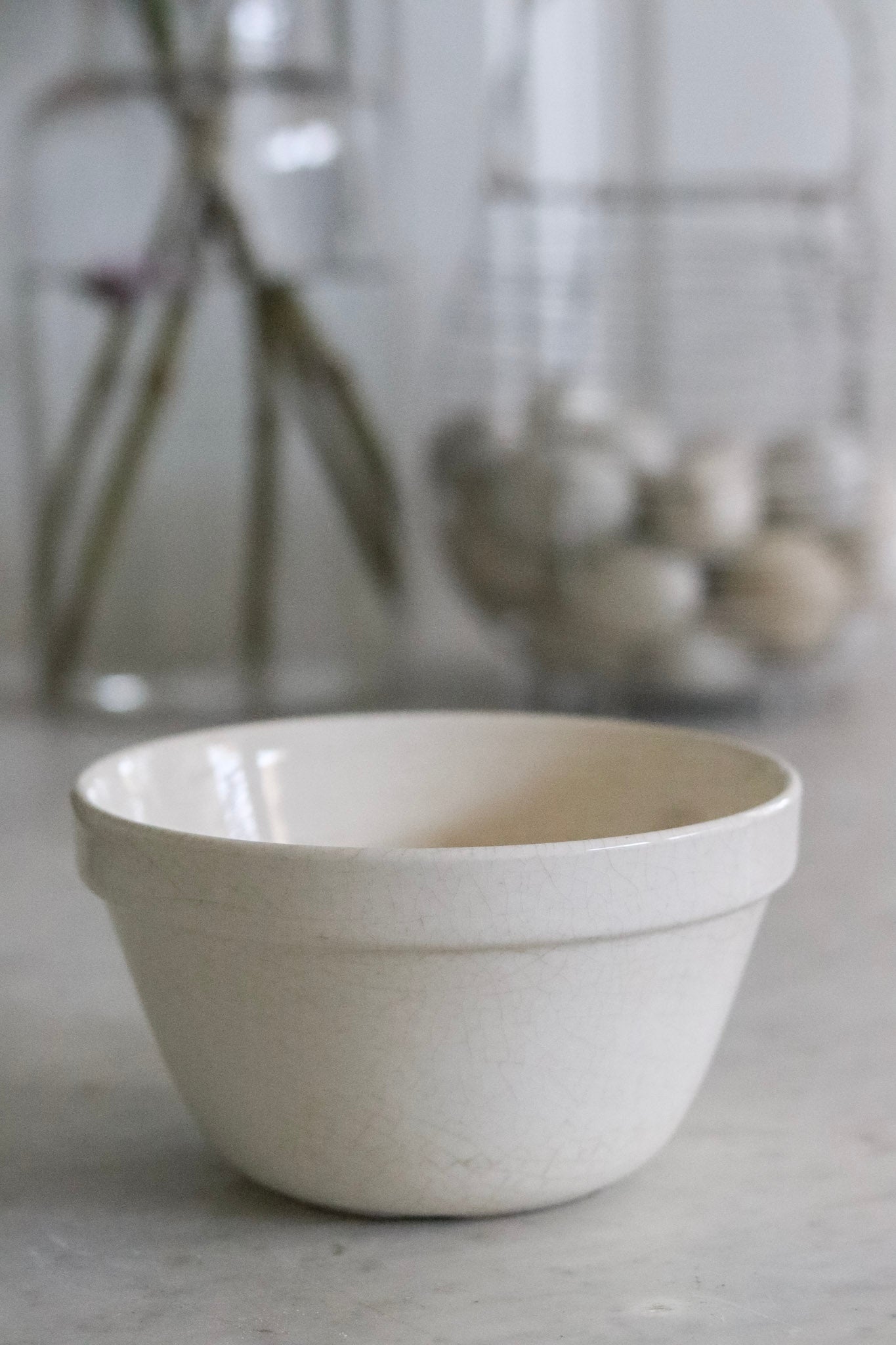 Stained Vintage English Pudding Bowl