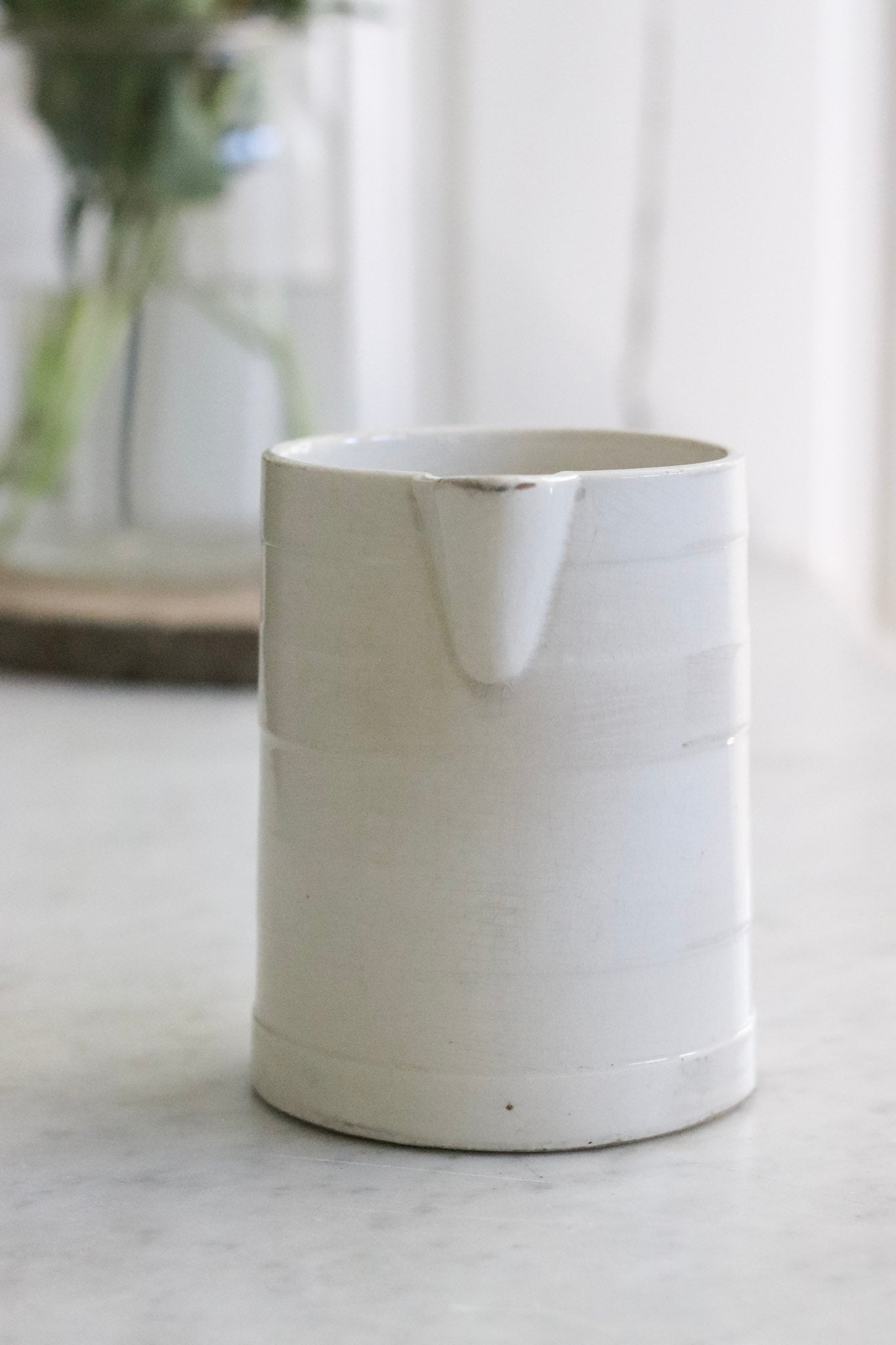 Antique French Banded Pitcher