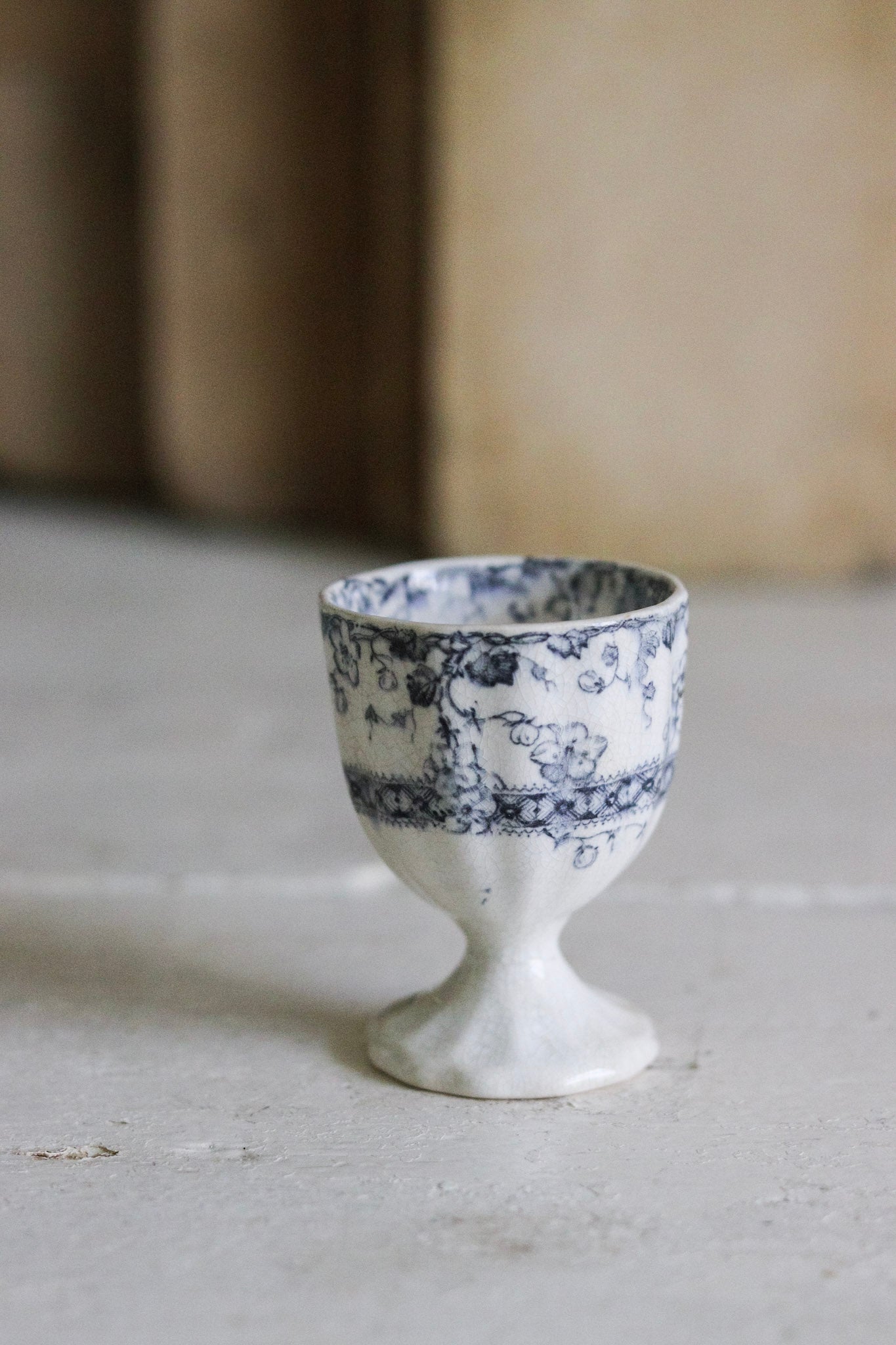 Antique French Transferware Egg Cup
