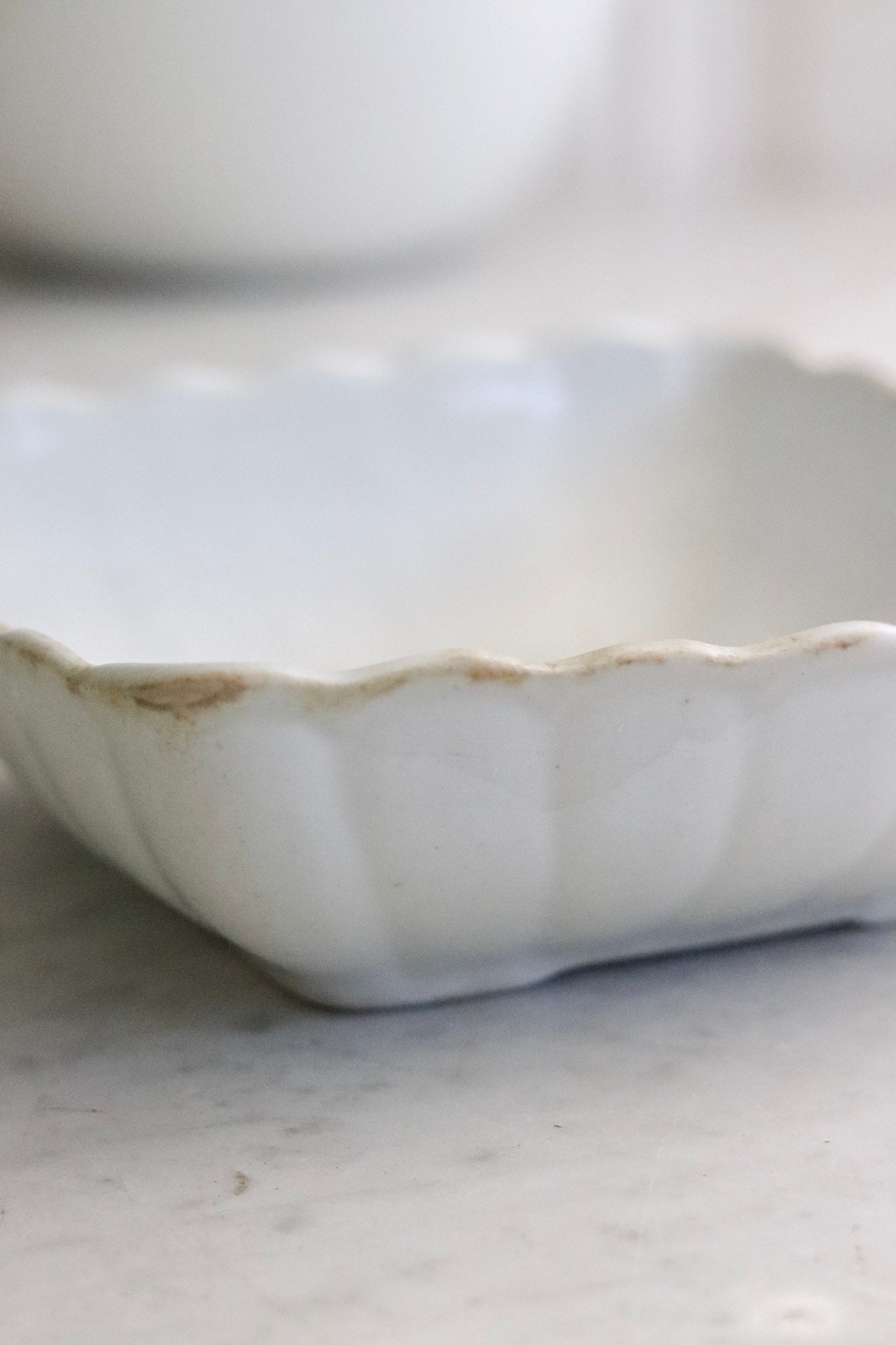 Antique Ironstone Ladyfinger Bowl