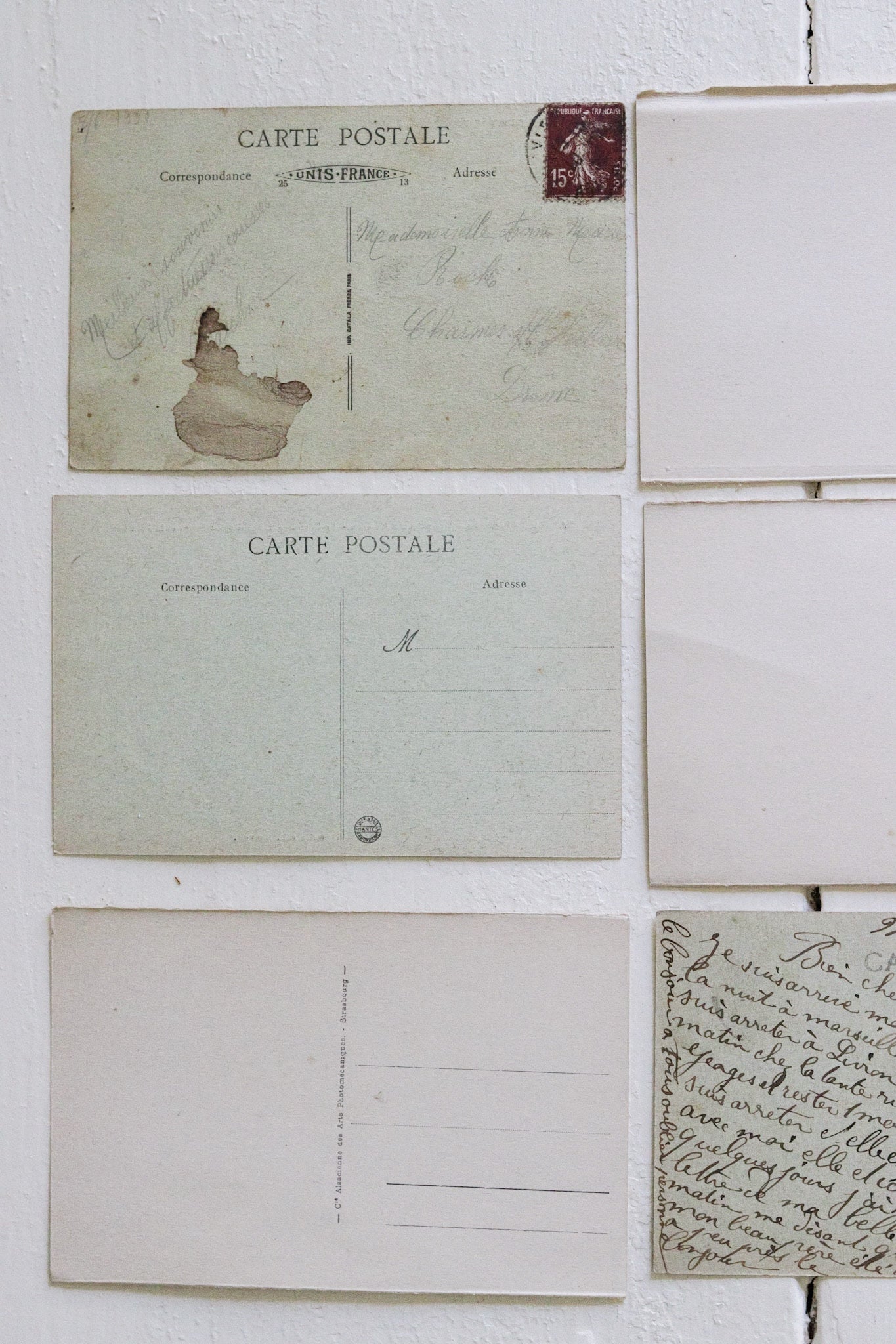 Six Vintage French Postcards - No.1
