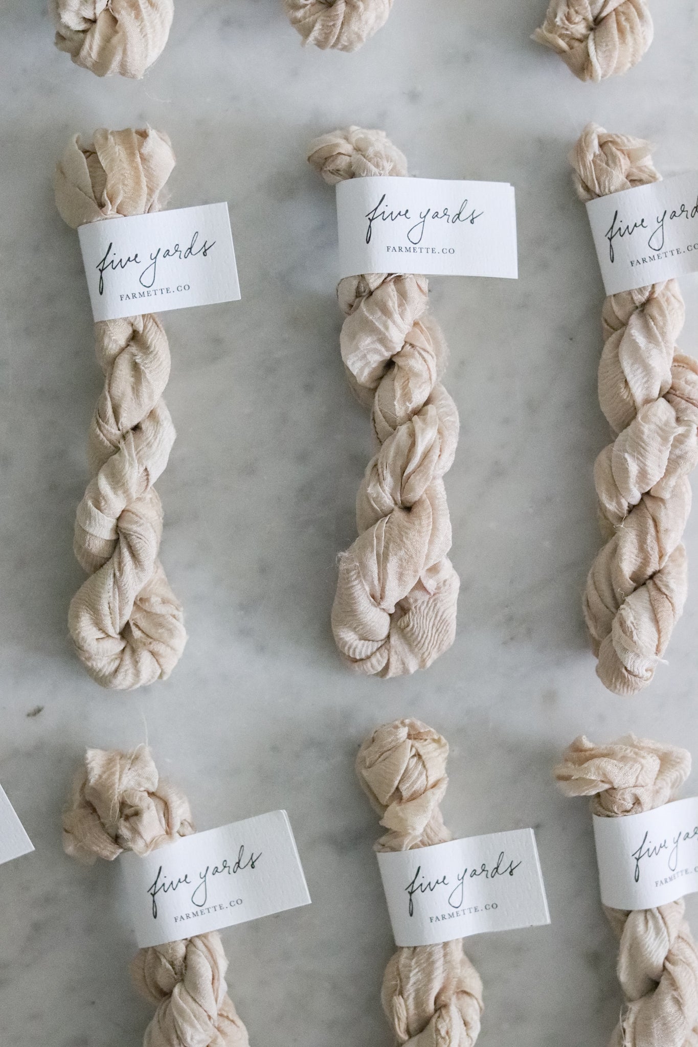 Botanically Dyed Silk Ribbon - Soft Lace