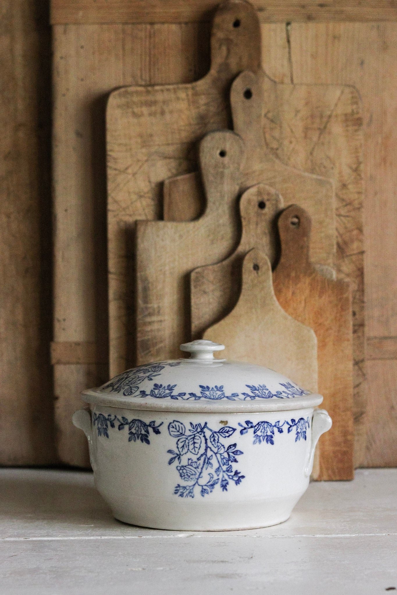 Vintage French Saint Uze Tureen with Flowers