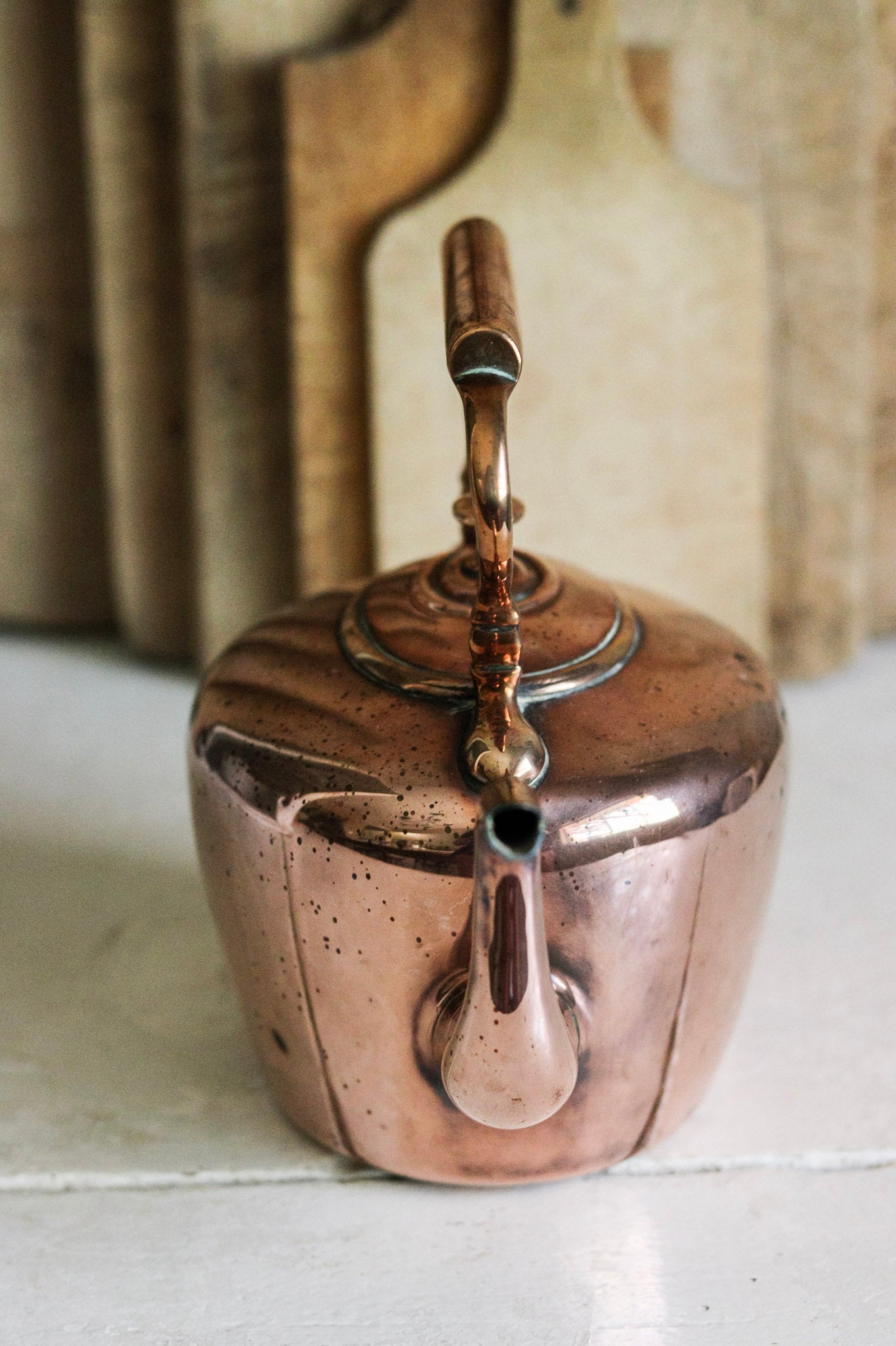 Petite Antique English Copper Kettle