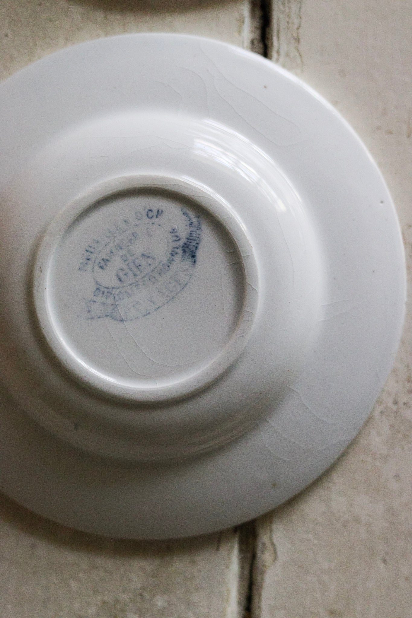 Set of Antique French Dînette Set Transferware Shallow Bowls No. 1