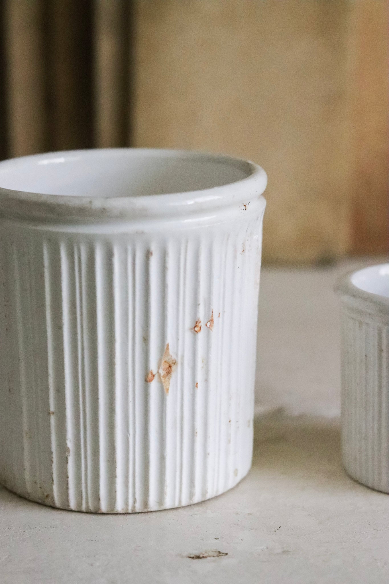 Antique English Maling Pots - Set of Two