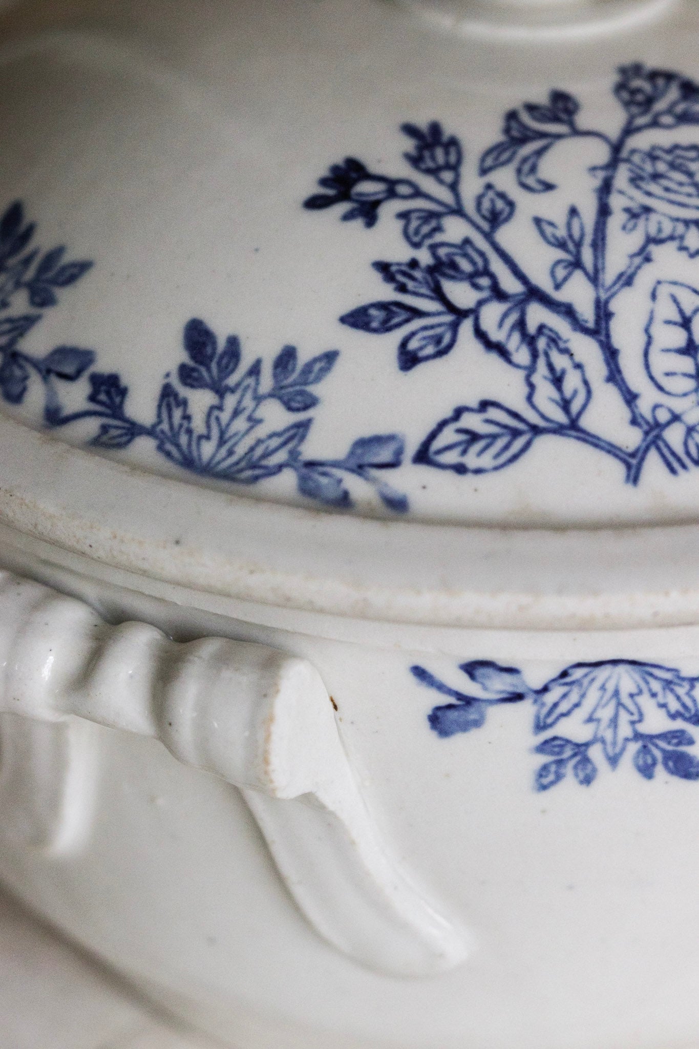 Vintage French Saint Uze Tureen with Flowers