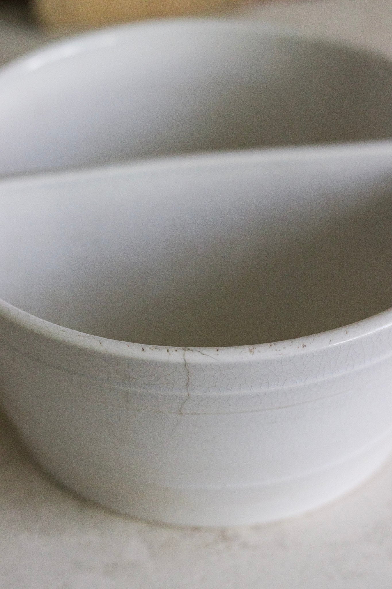 Antique French Ironstone Divided Basin