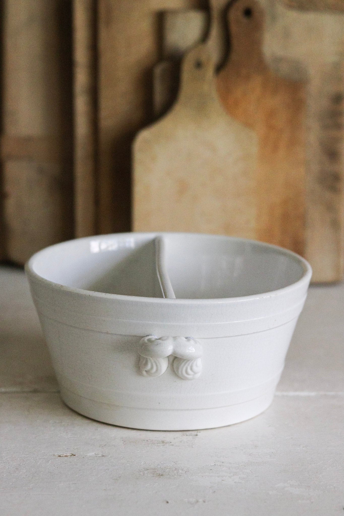 Antique French Ironstone Divided Basin