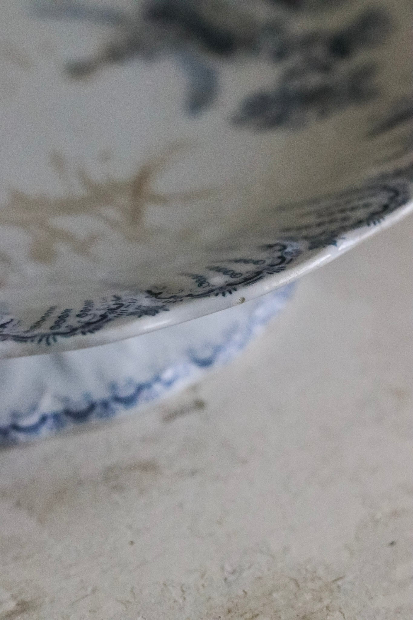 Antique Transferware Footed Dish