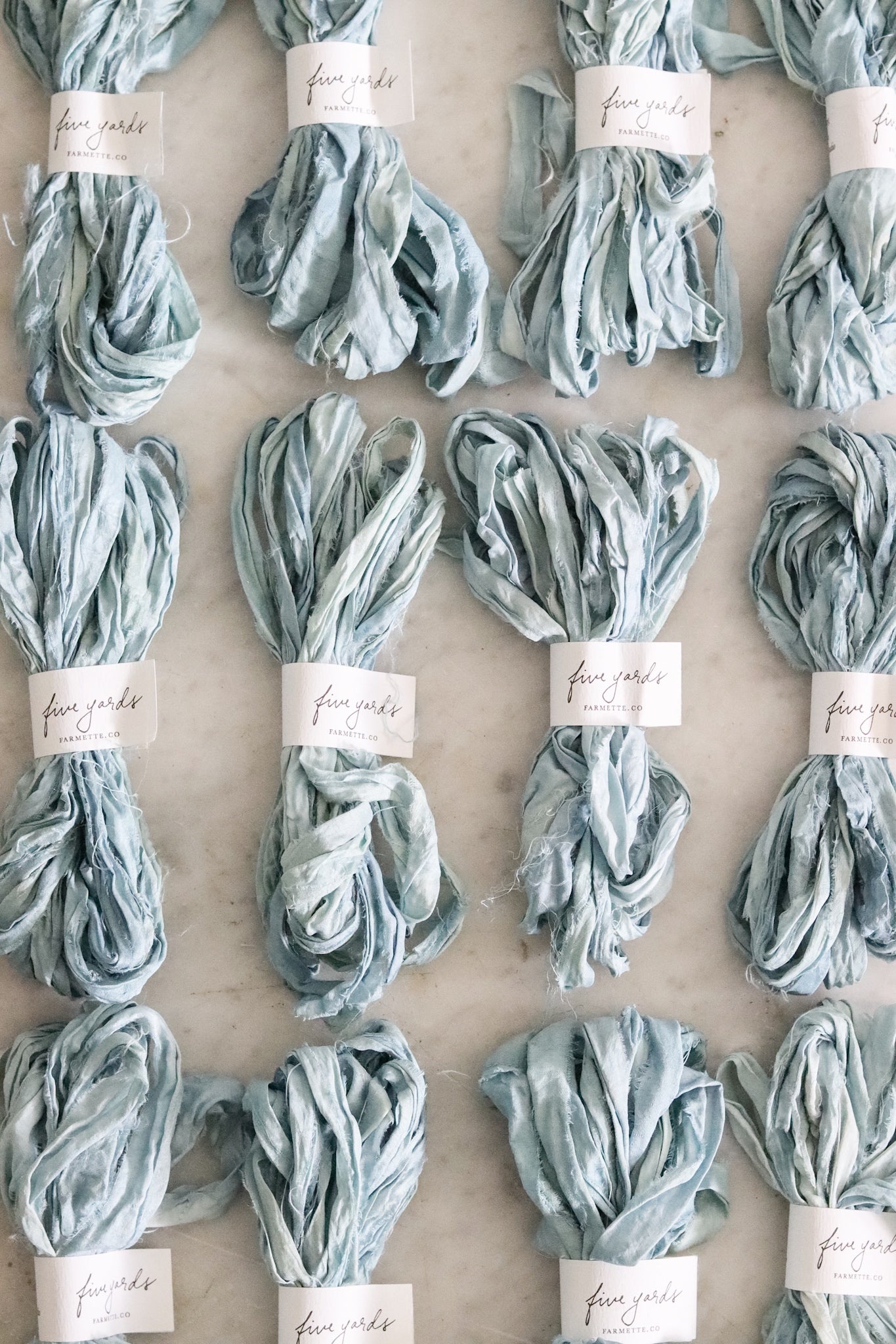 Botanically Dyed Silk Ribbon - Chambray Blue