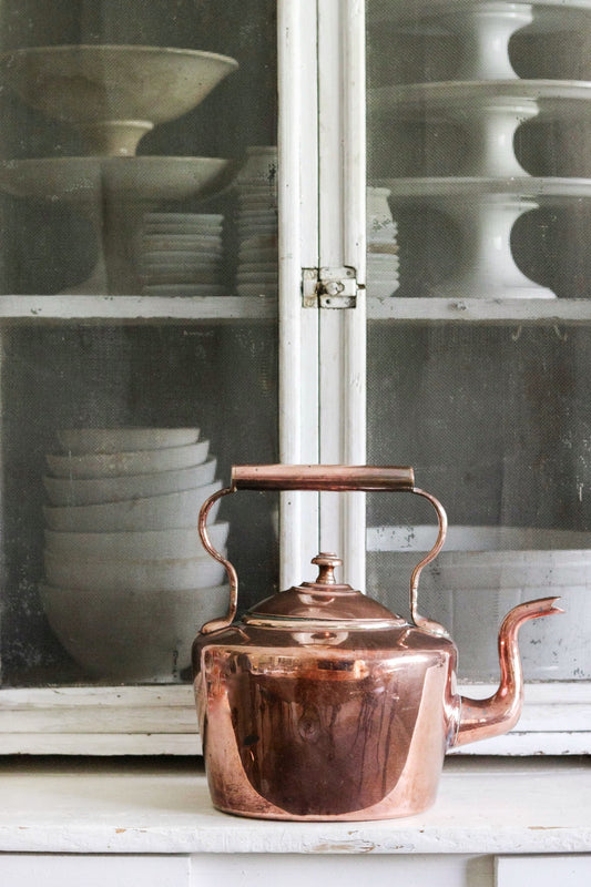 Large Antique English Copper Kettle
