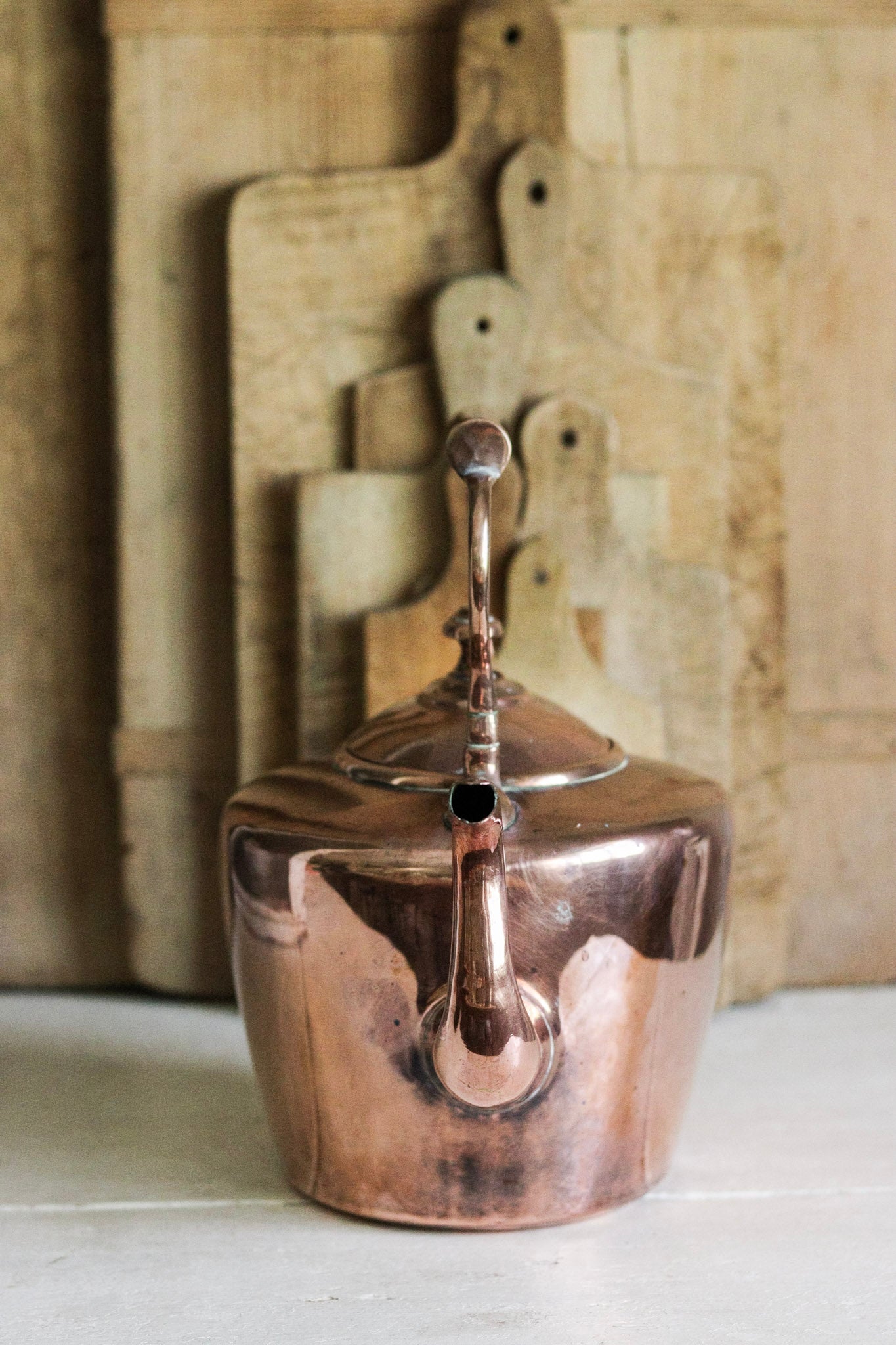 Large Antique English Copper Kettle