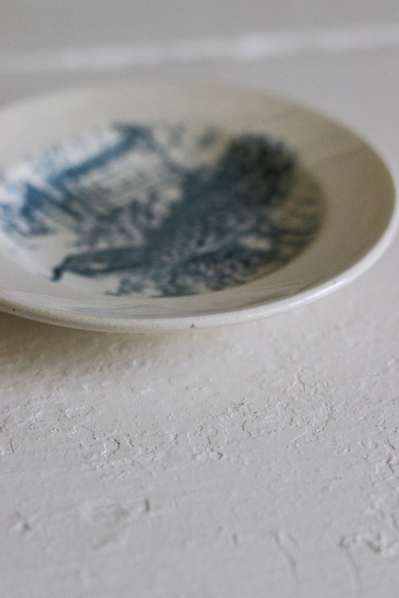 Antique French Transferware Child's Dînette Shallow Bowl with Peacock No.2