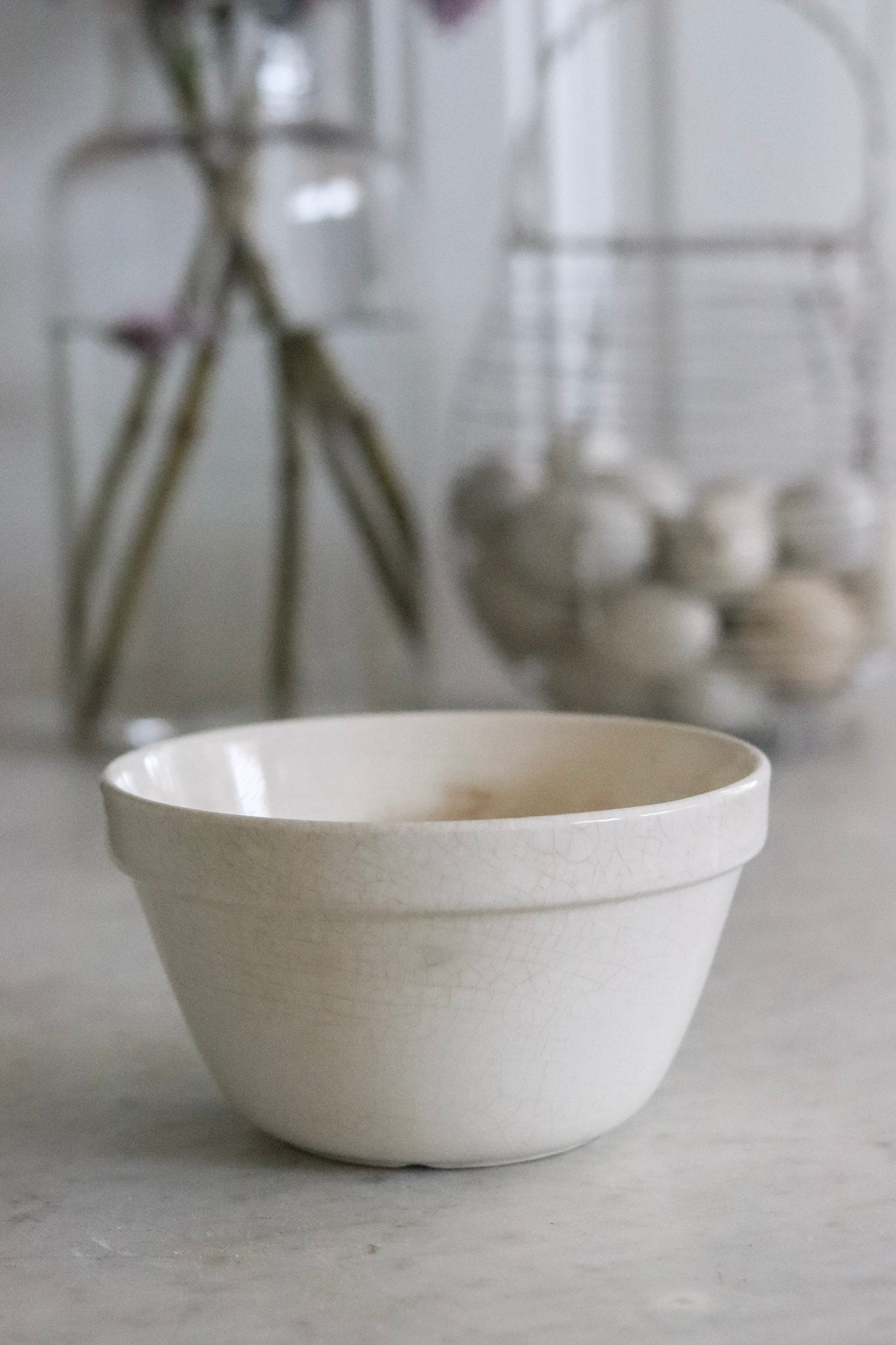 Stained Vintage English Pudding Bowl