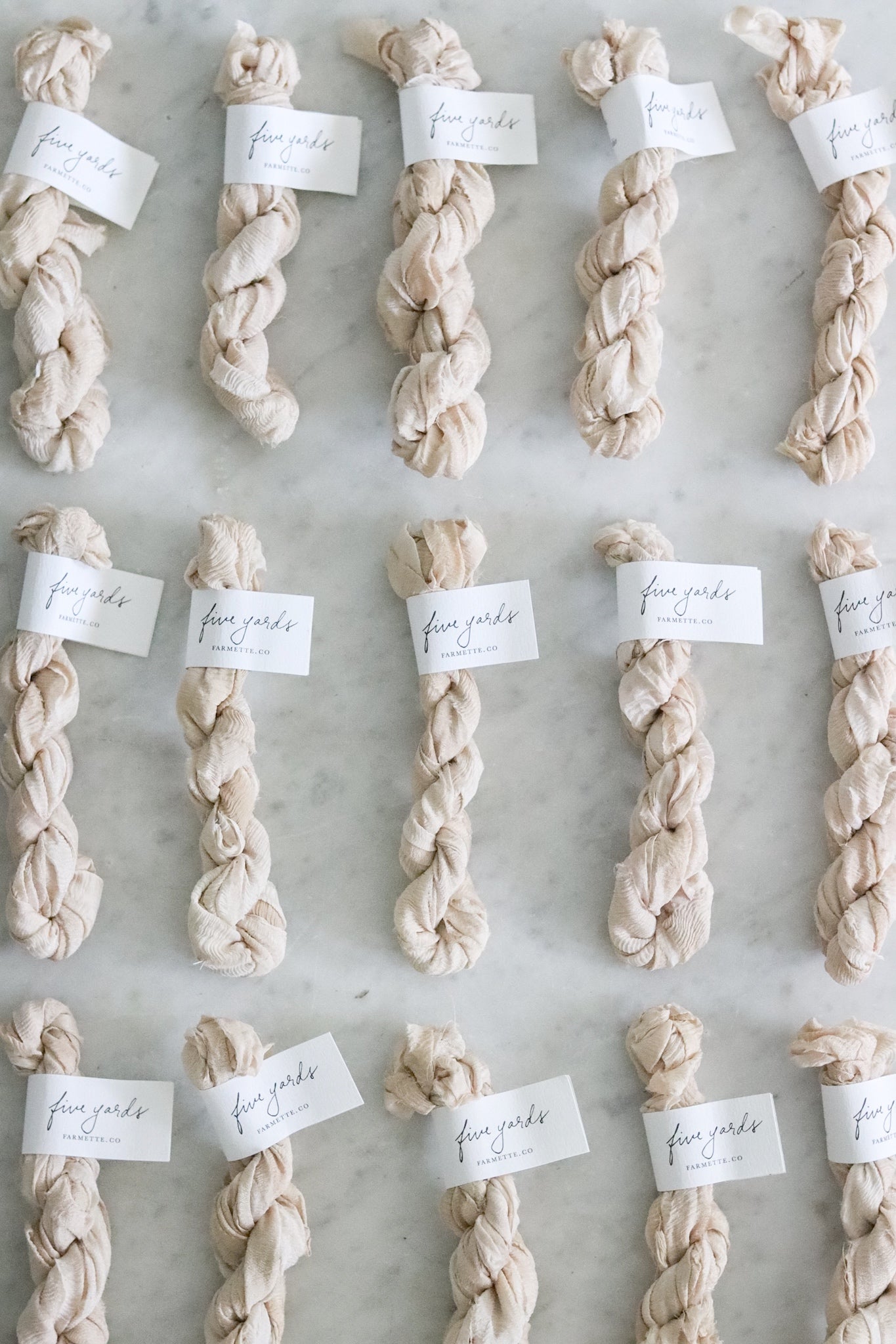 Botanically Dyed Silk Ribbon - Soft Lace