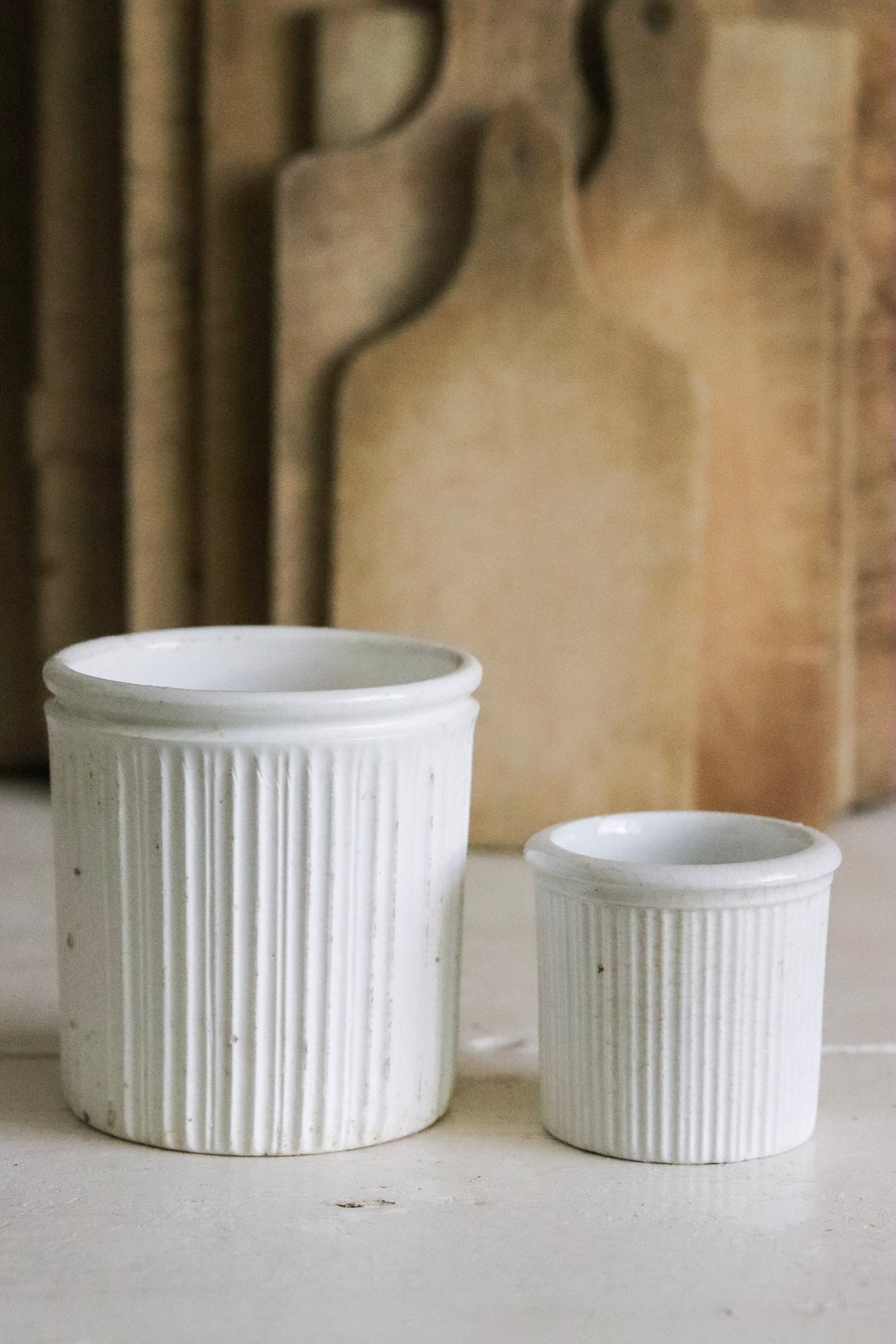 Antique English Maling Pots - Set of Two