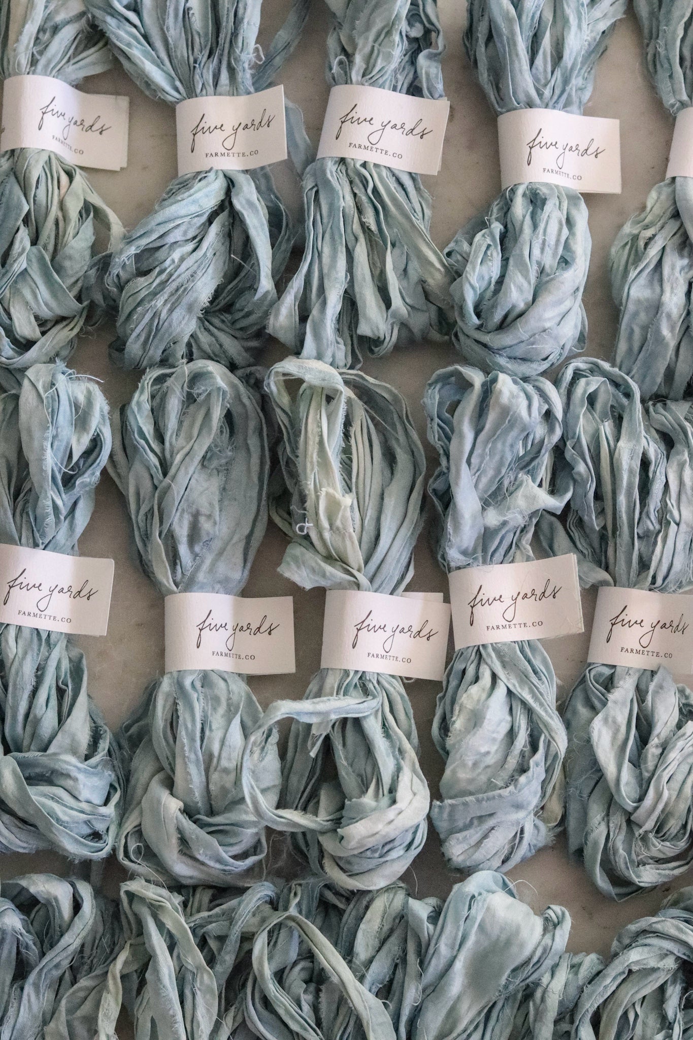 Botanically Dyed Silk Ribbon - Chambray Blue
