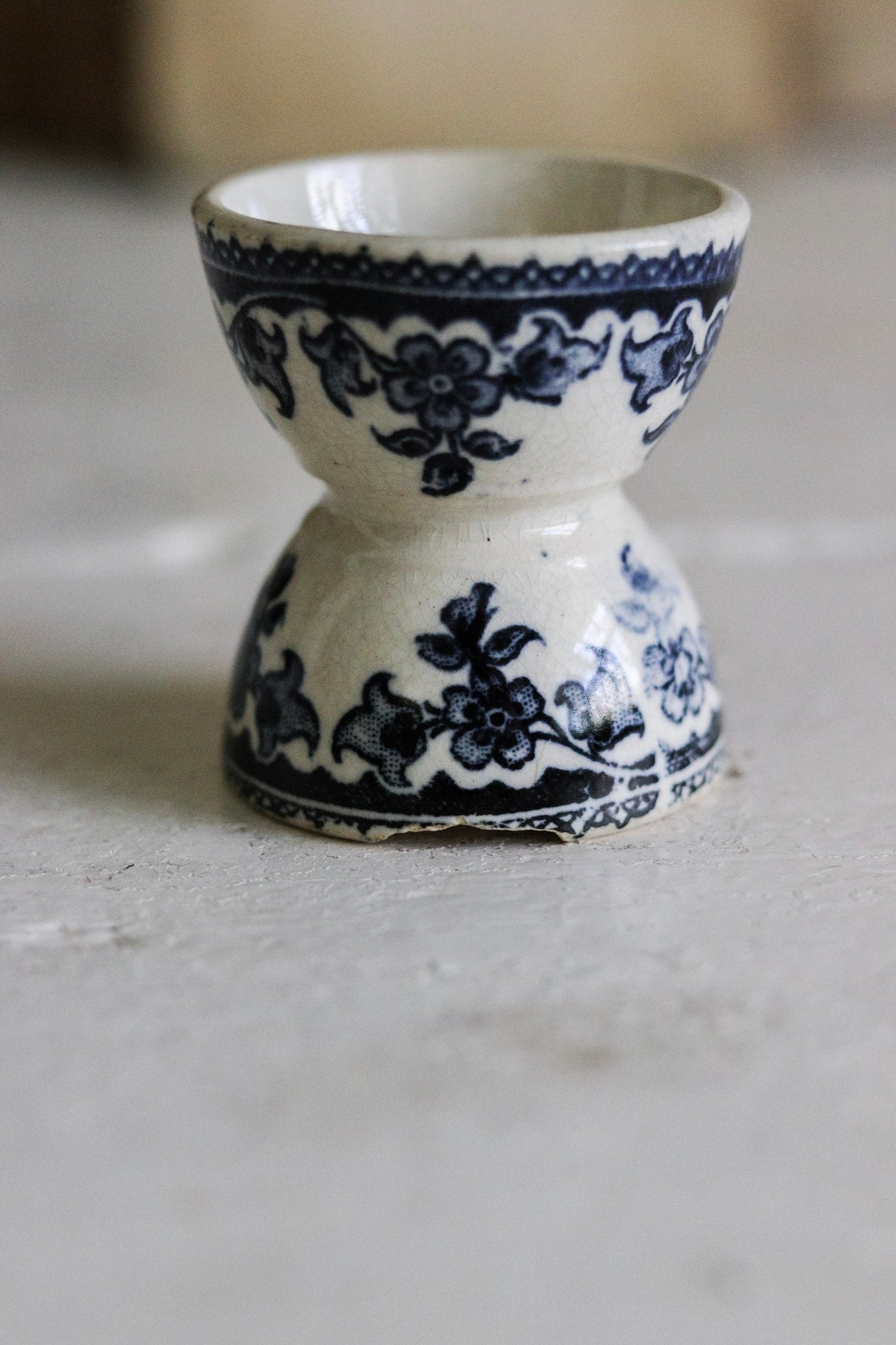 Antique French Transferware Egg Cup