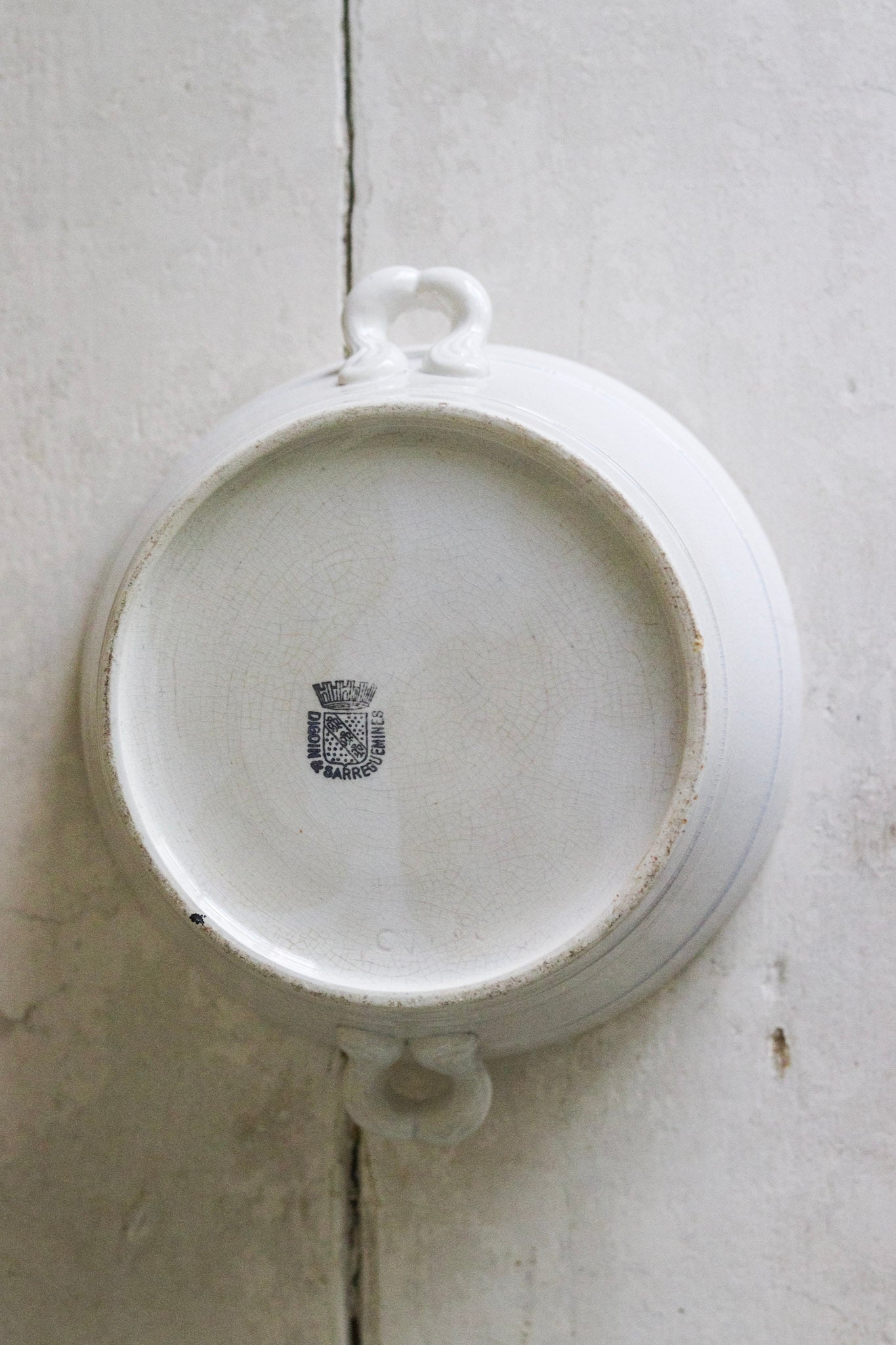 Antique French Ironstone Divided Basin