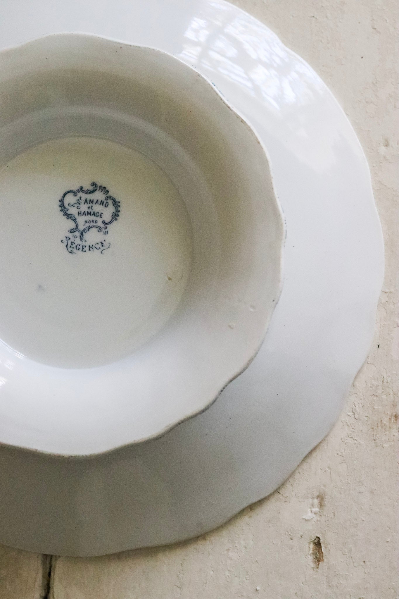 Antique Transferware Footed Dish