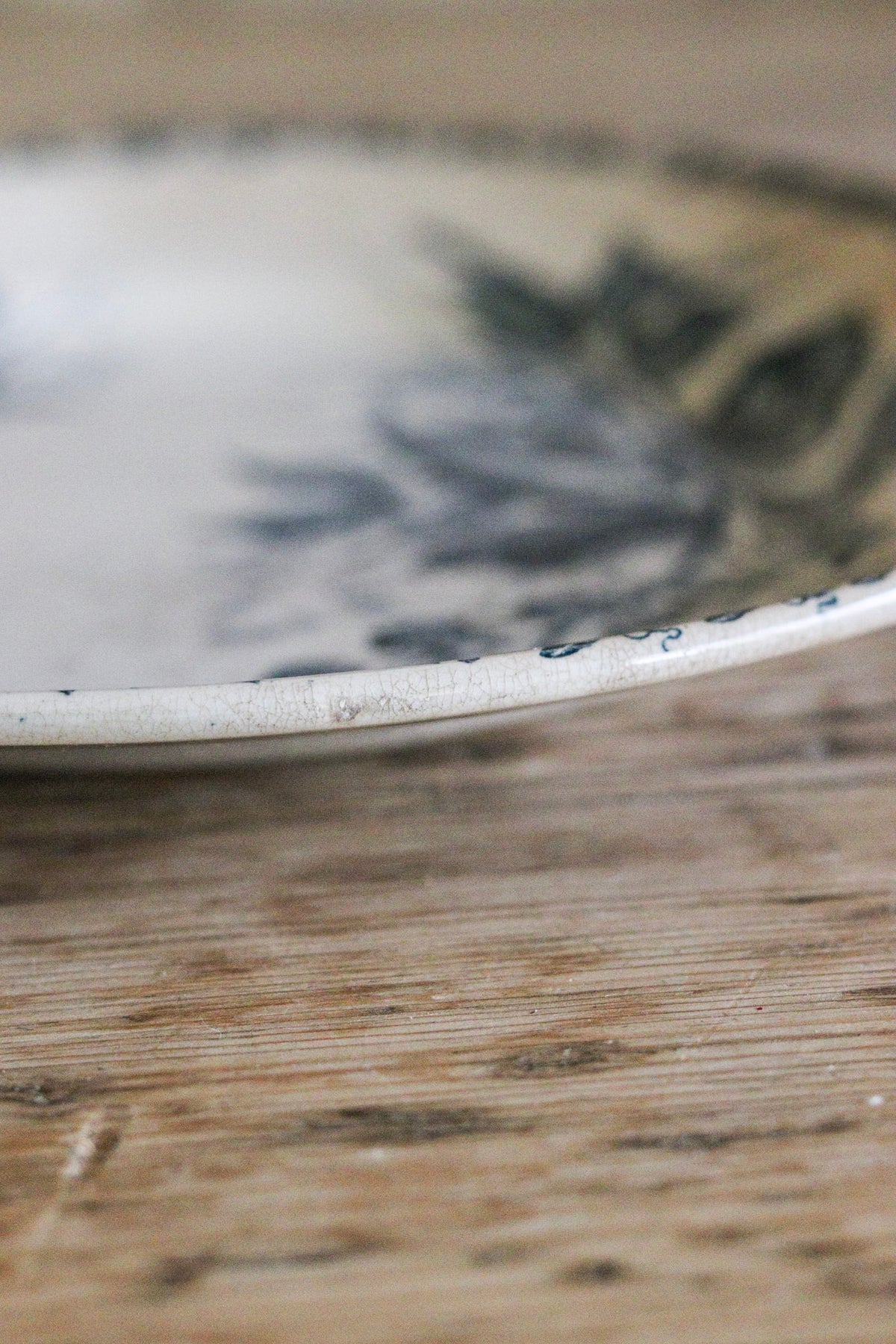 Antique French Transferware Plate with Blackberries