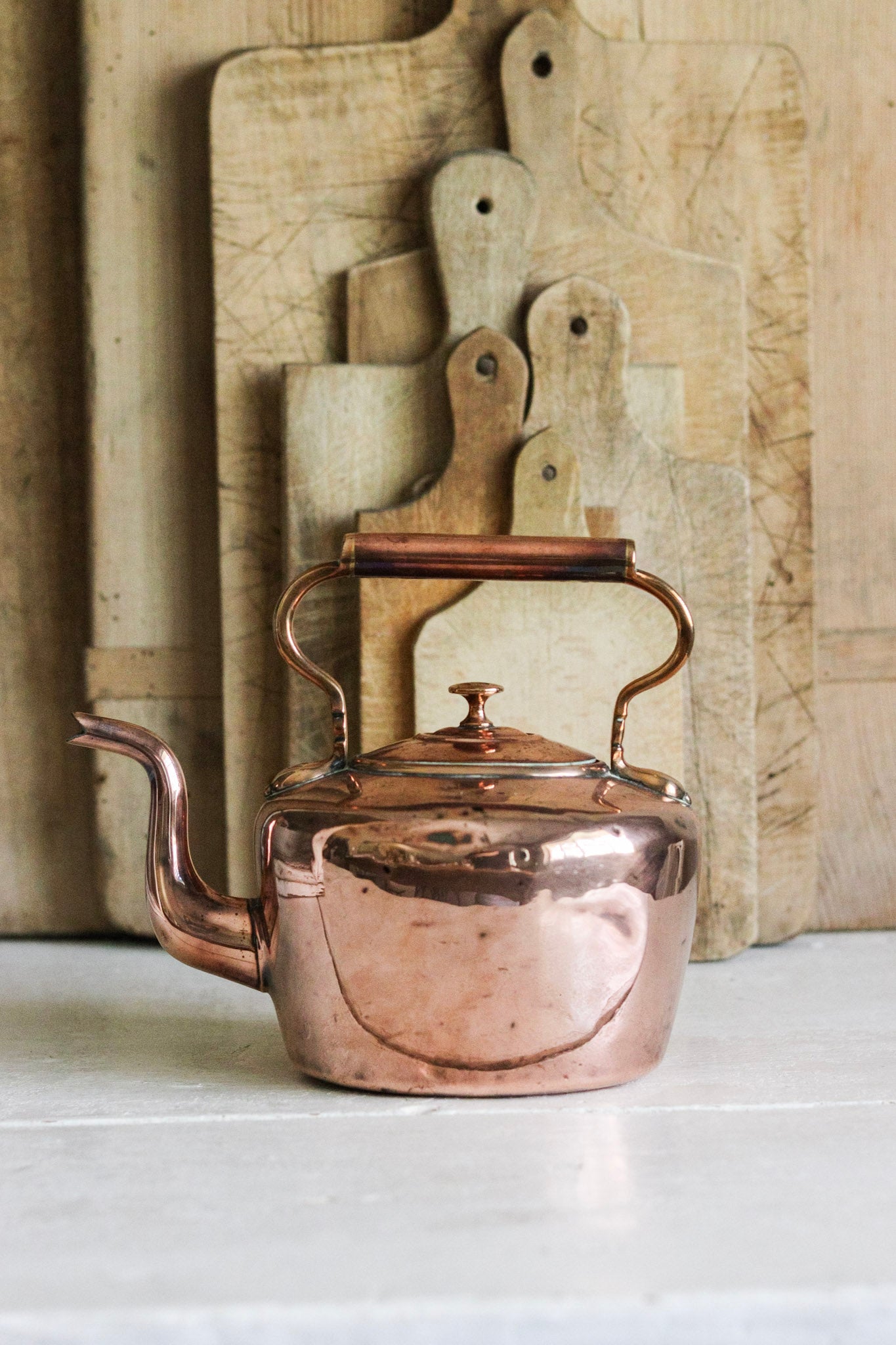 Petite Antique English Copper Kettle