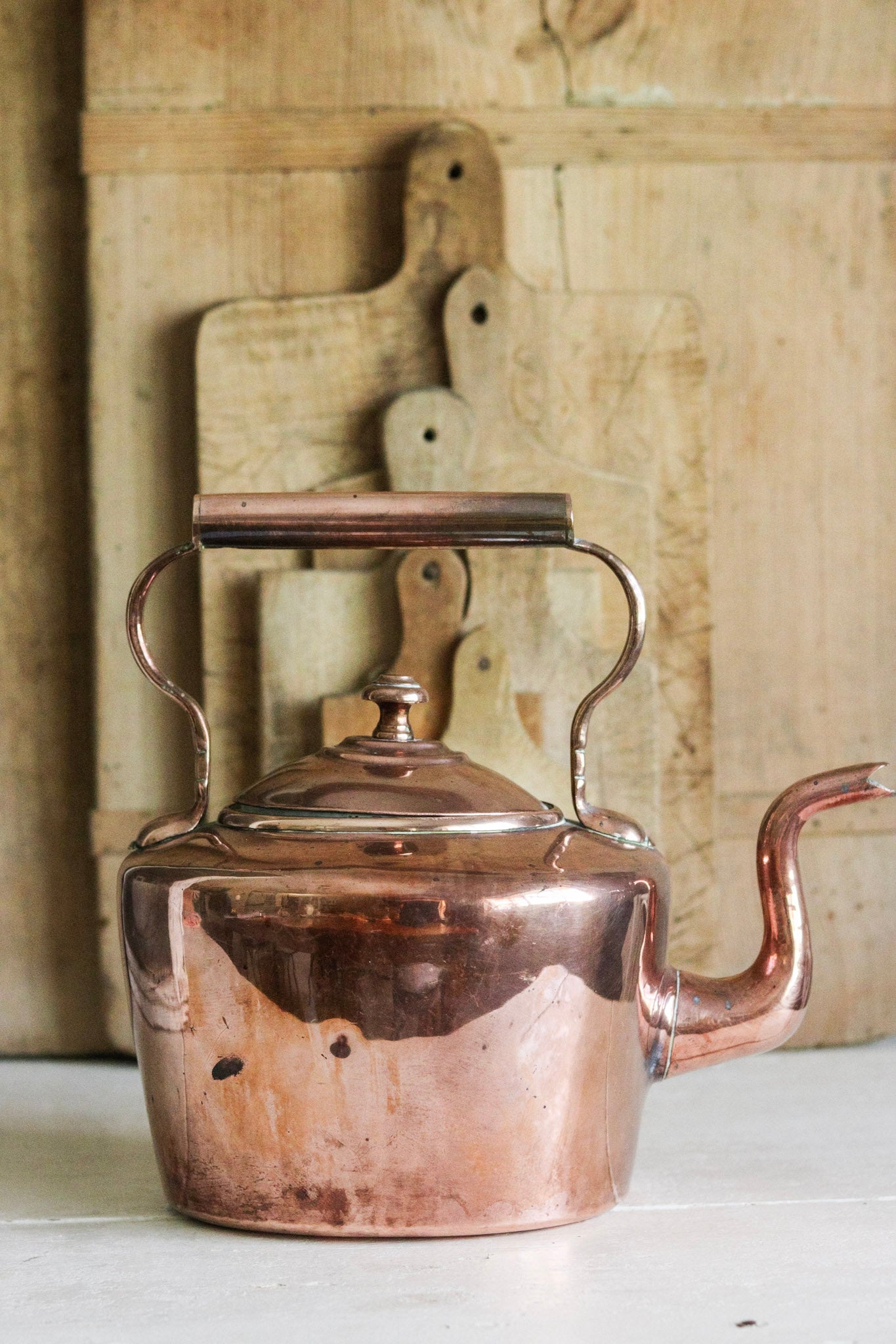 Large Antique English Copper Kettle