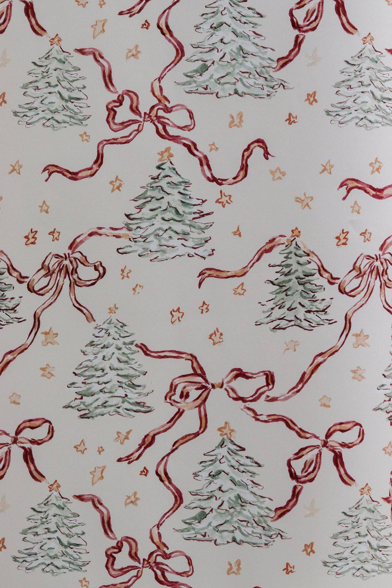Trees and Bows Wrapping Paper Sheets