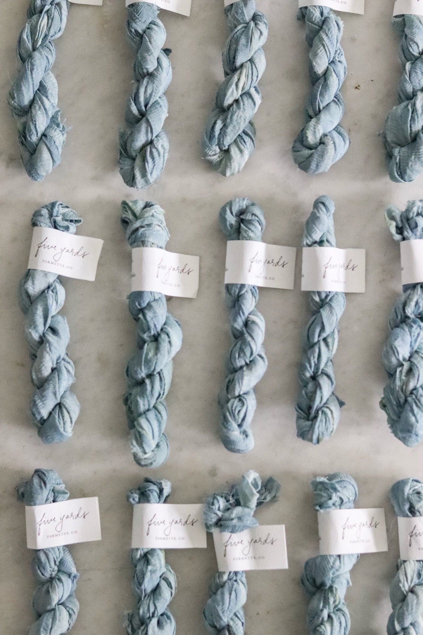 Botanically Dyed Silk Ribbon - Chambray Blue