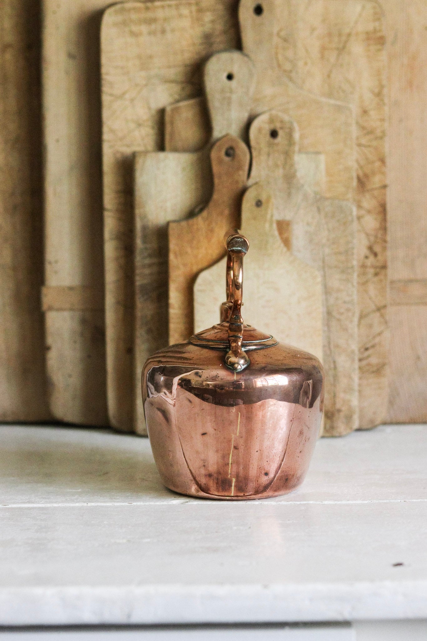 Petite Antique English Copper Kettle