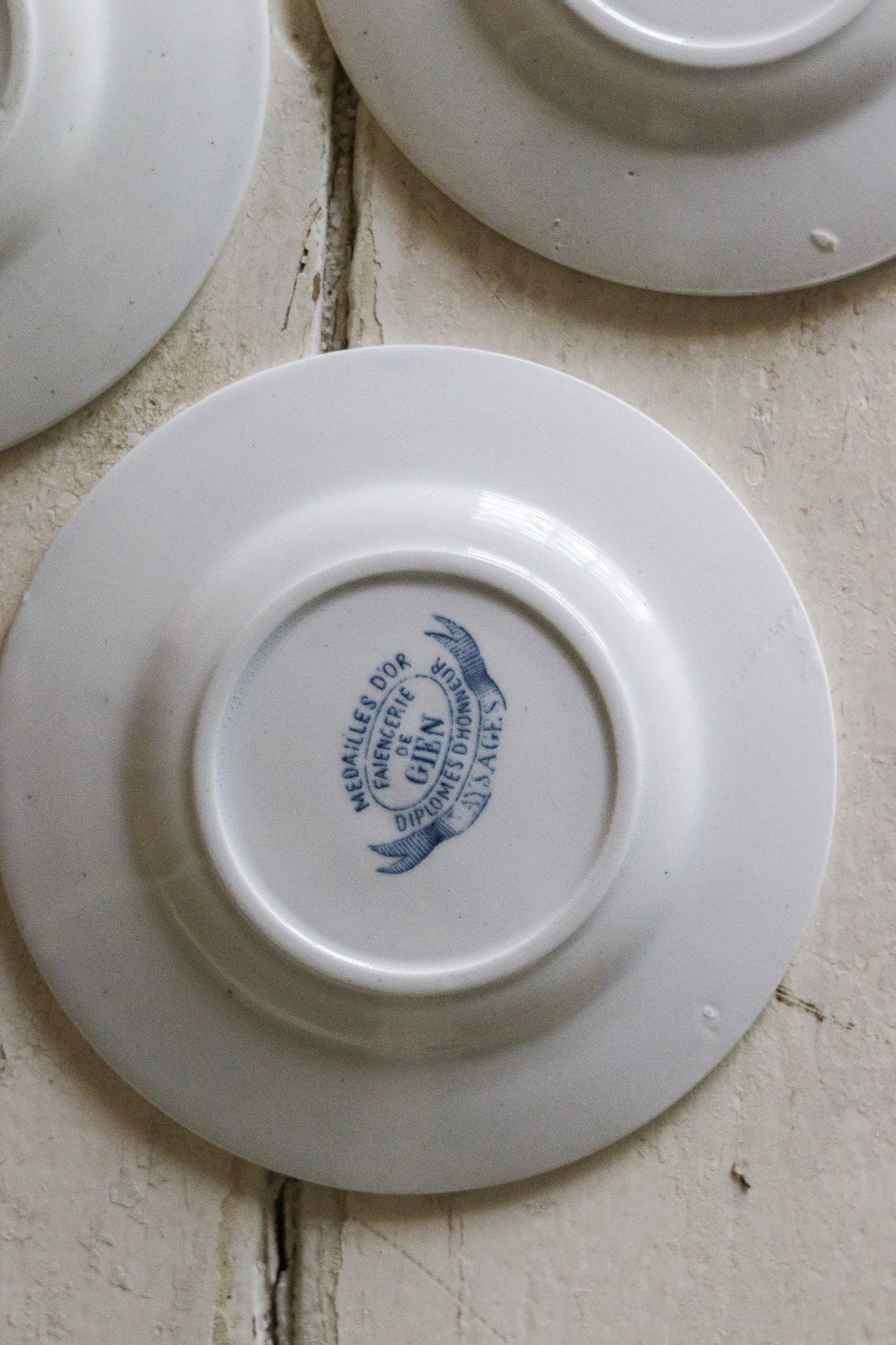 Set of Antique French Dînette Set Transferware Dinner Plates No. 1