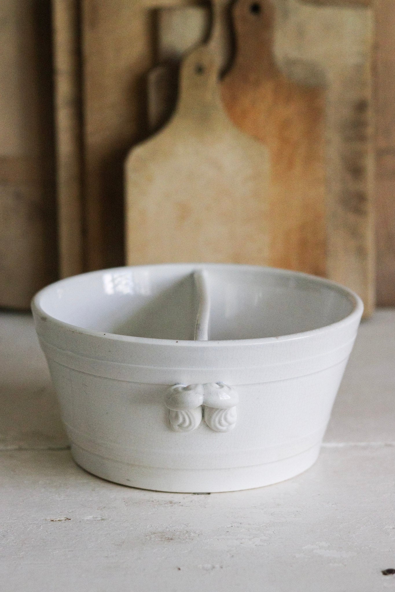 Antique French Ironstone Divided Basin
