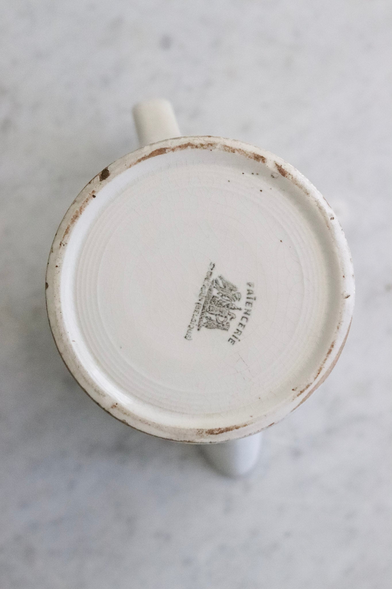 Antique French Banded Pitcher