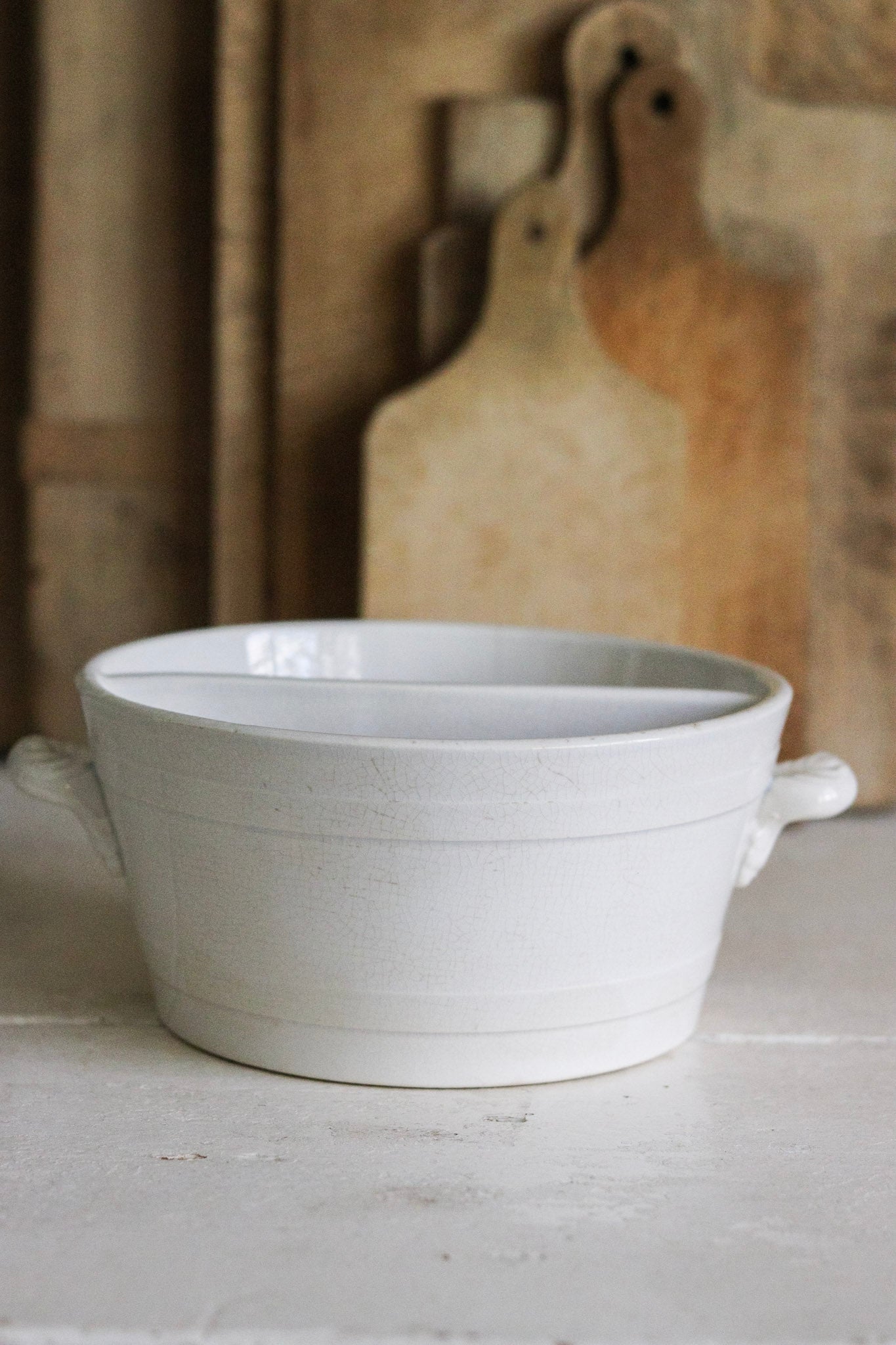 Antique French Ironstone Divided Basin