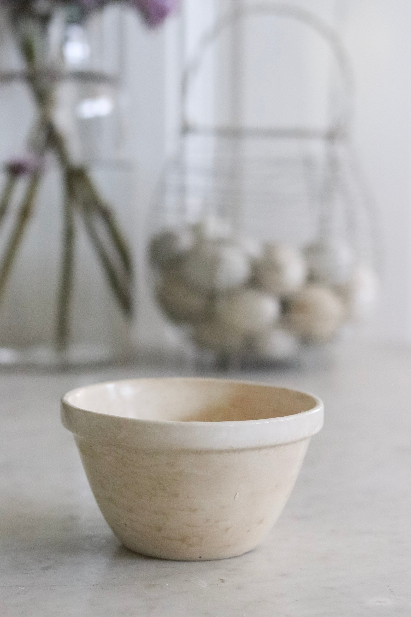 Petite Stained Vintage English Pudding Bowl
