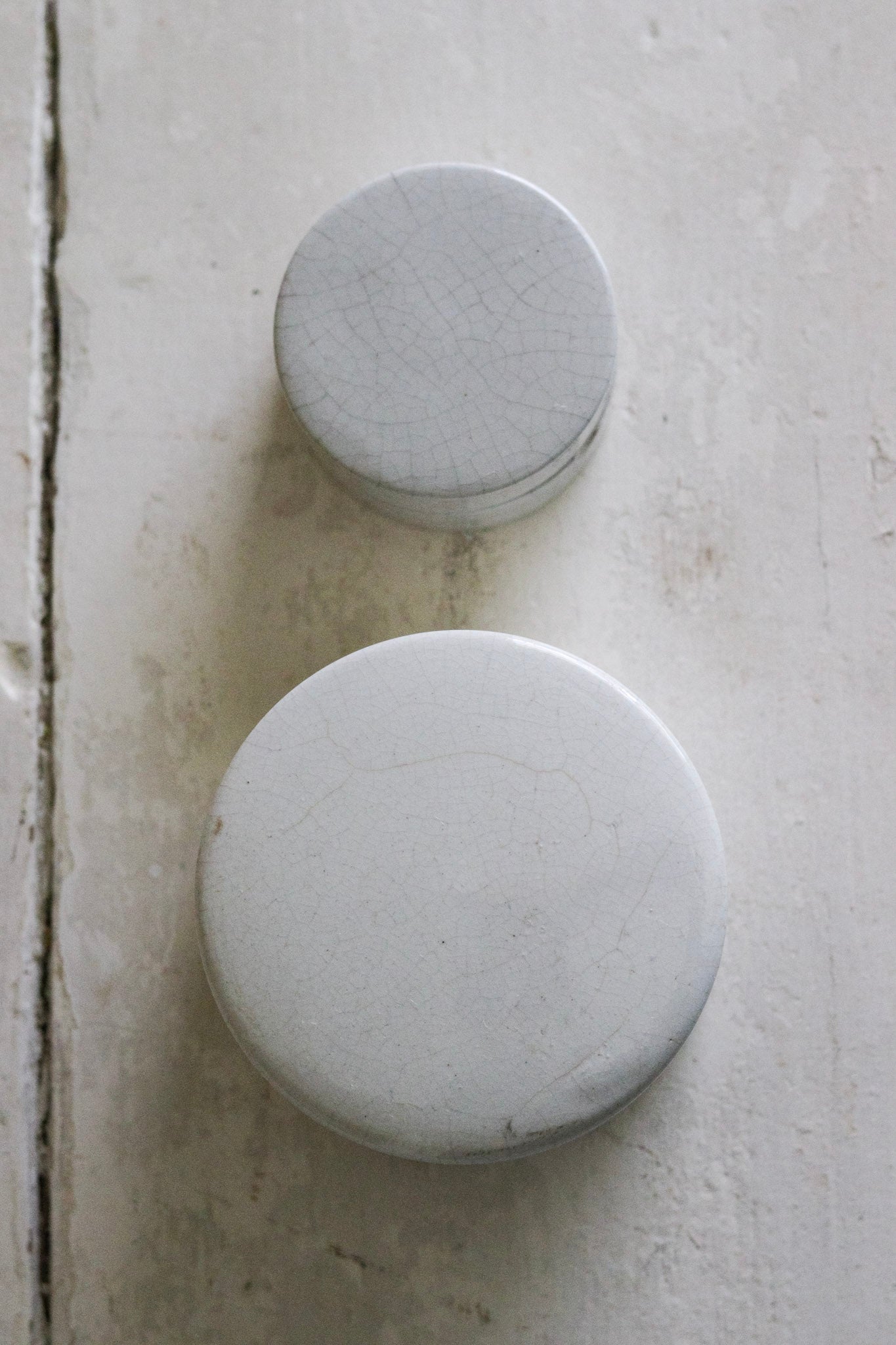 Antique English Lidded Pots - Set of Two