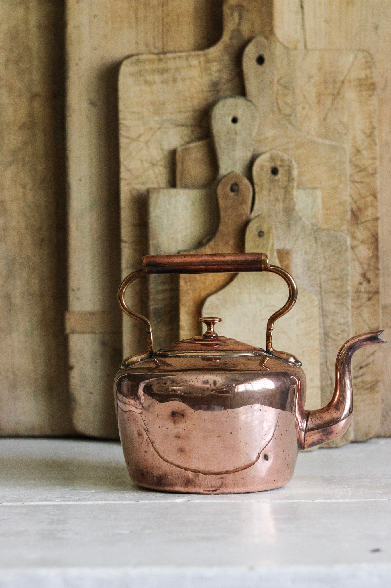 Petite Antique English Copper Kettle