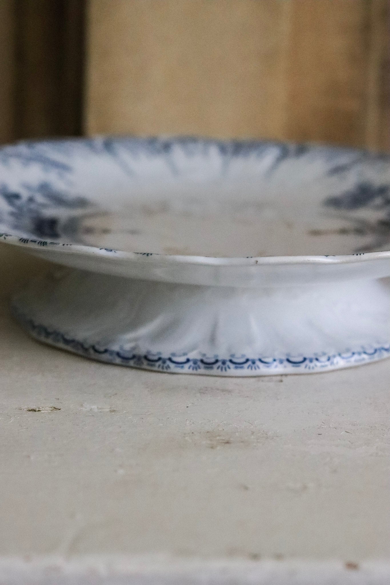 Antique Transferware Footed Dish