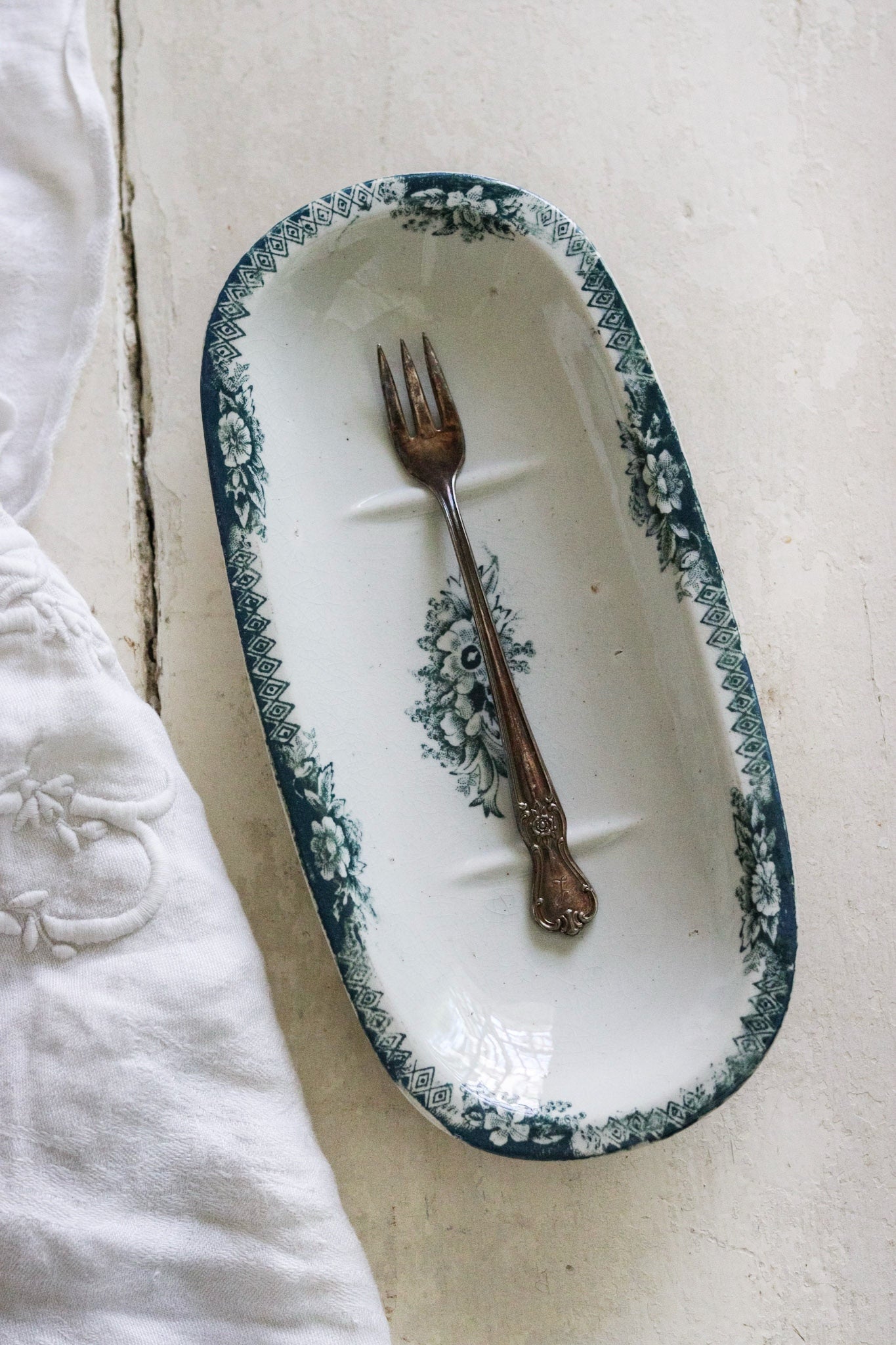 Vinage French Transferware Razor Dish