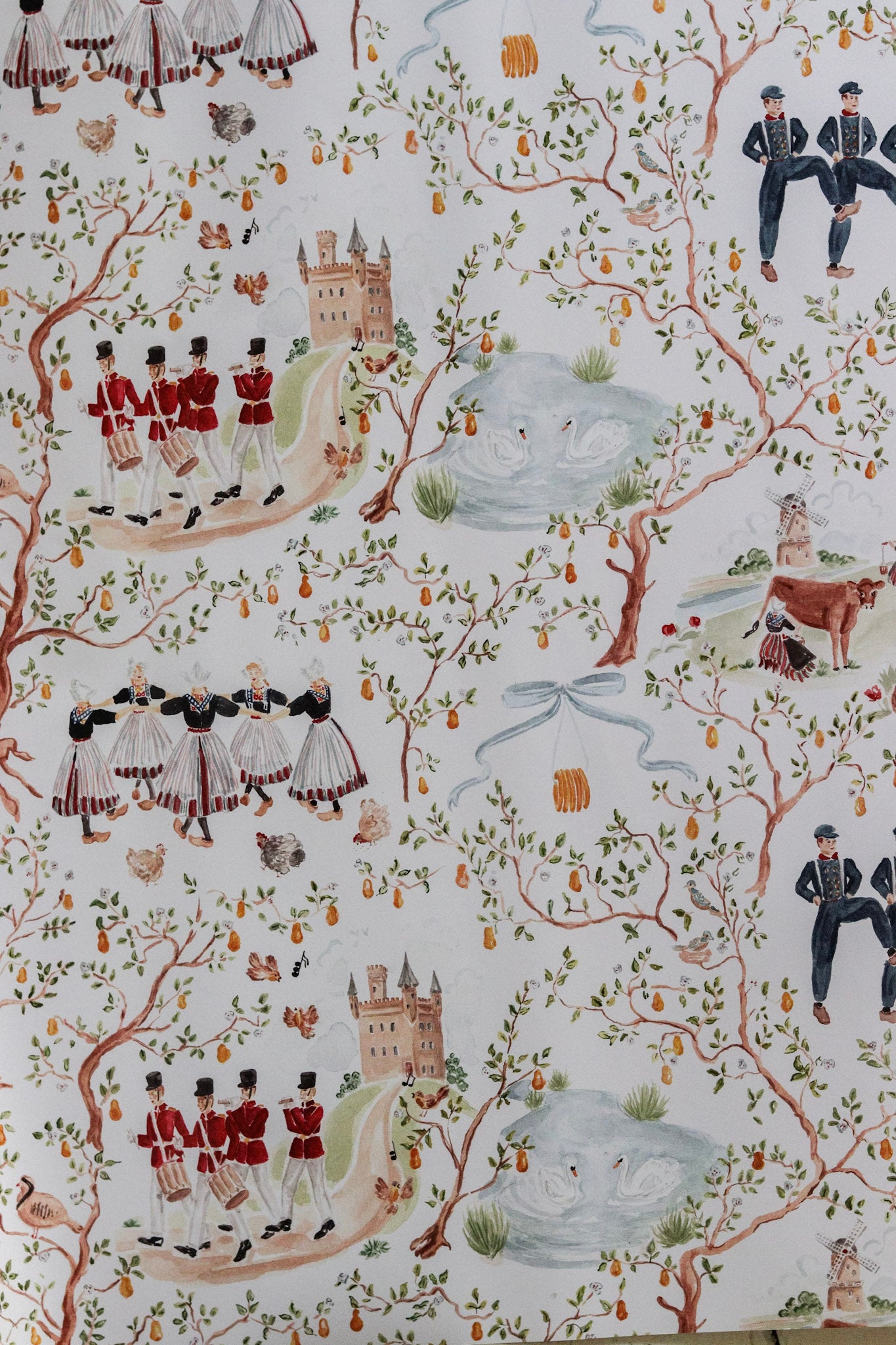 Christmas Toile Wrapping Paper Sheets
