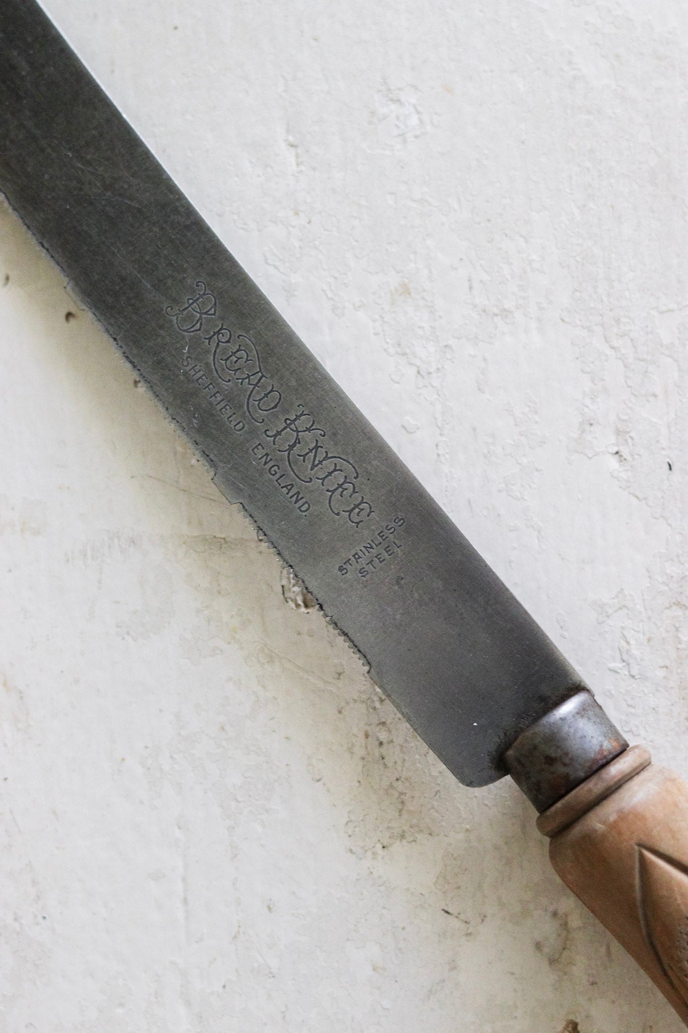 English Carved Bread Knife