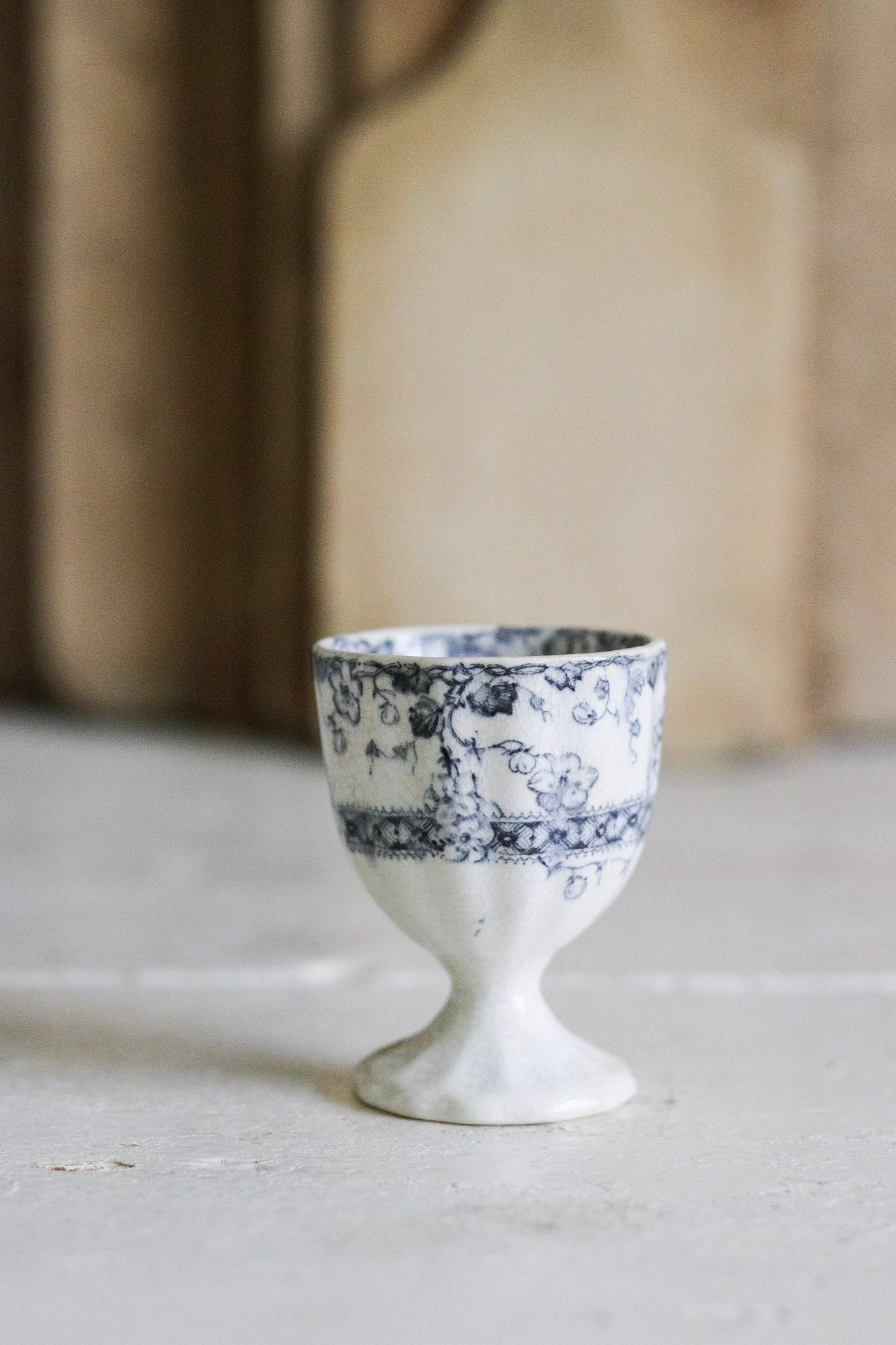Antique French Transferware Egg Cup