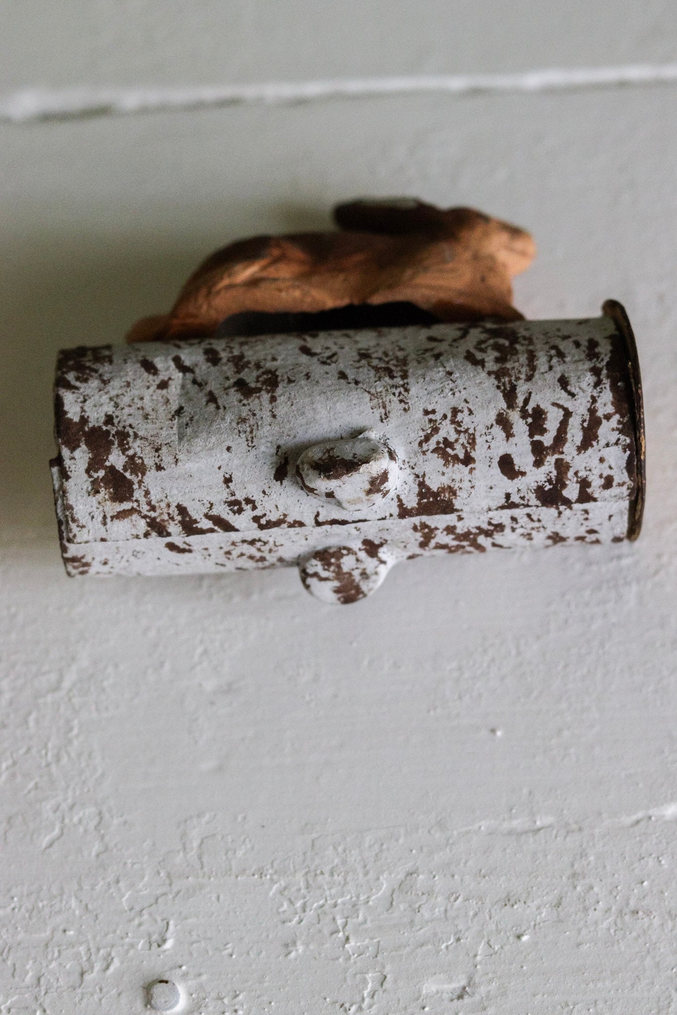 Antique German Candy Container - Bunny on a Log
