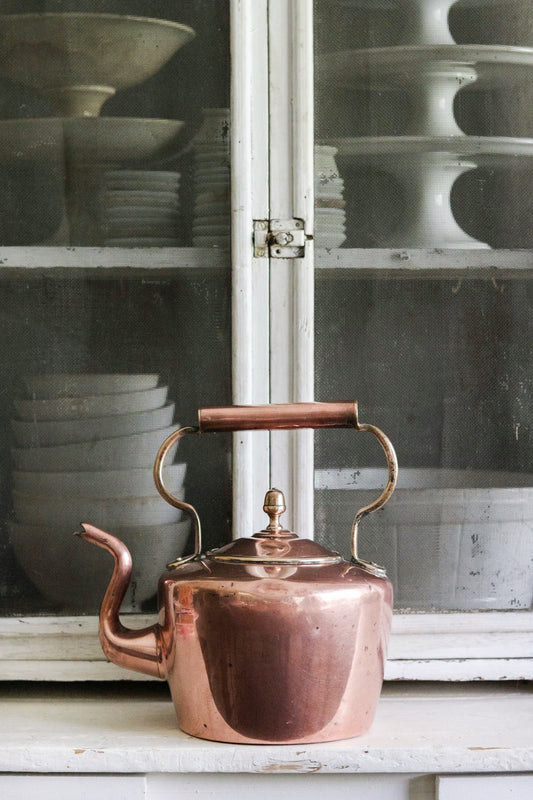 Large Antique English Copper Kettle