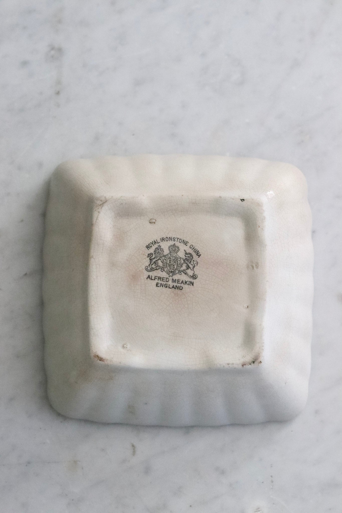 Petite Antique Ironstone Ladyfinger Bowl