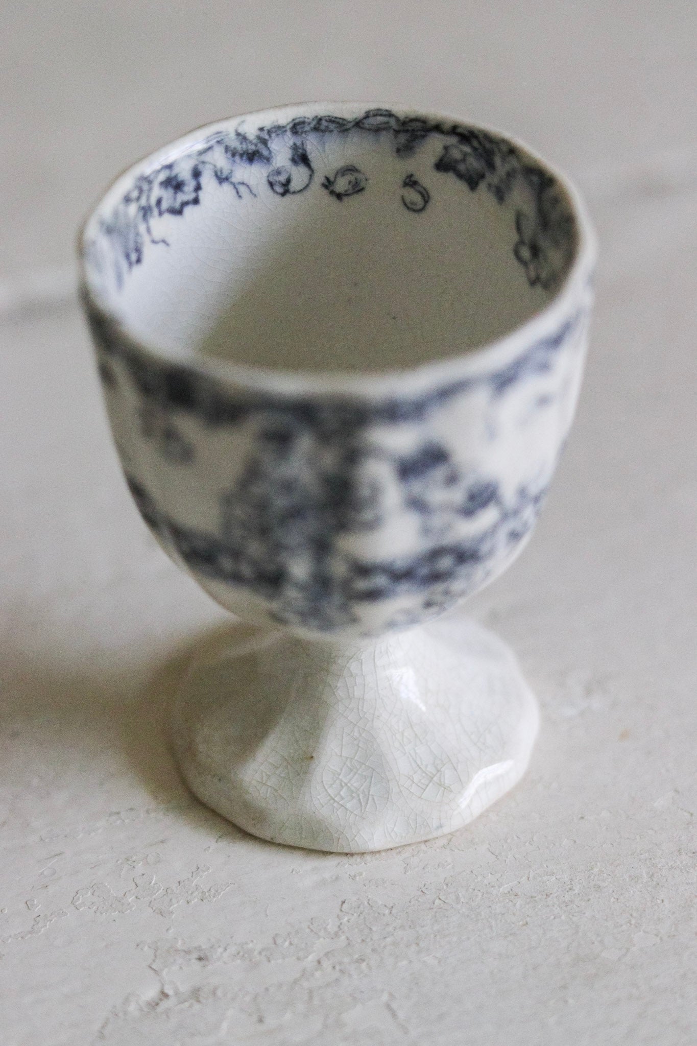 Antique French Transferware Egg Cup