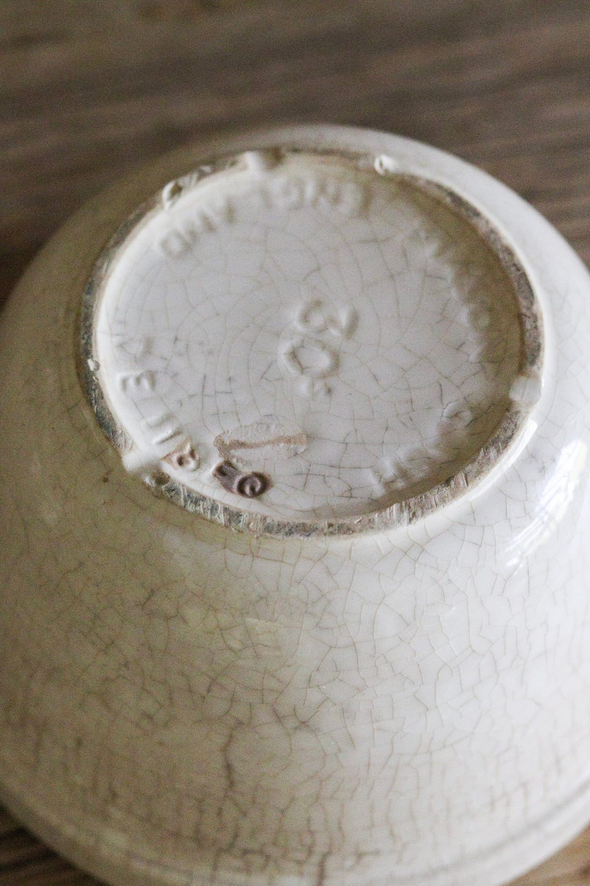 Stained Vintage English Pudding Bowl